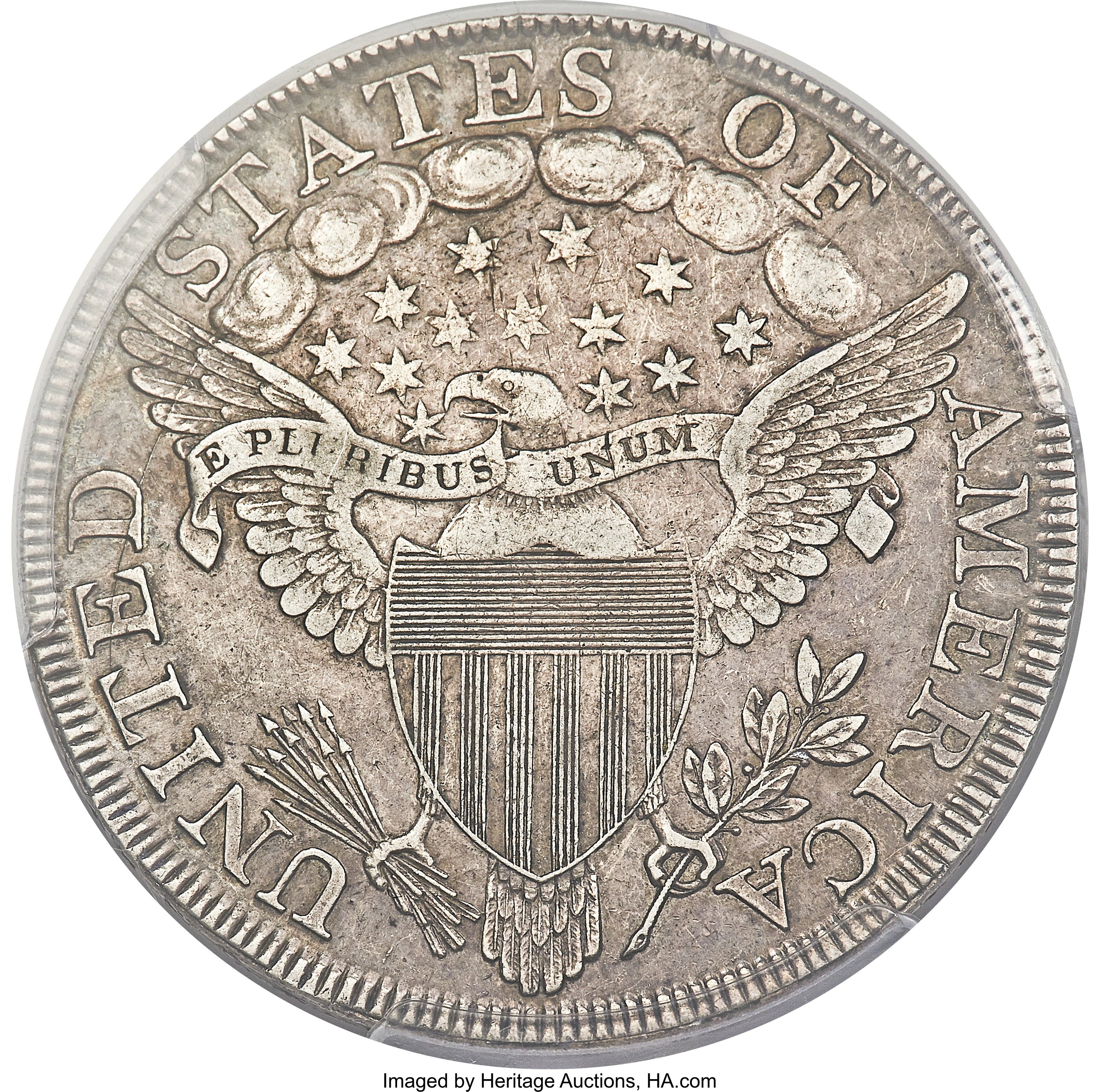 1798 $1  Large Eagle, Pointed 9, Close Date, B-30, BB-116 F15 CAC thumbnail 11