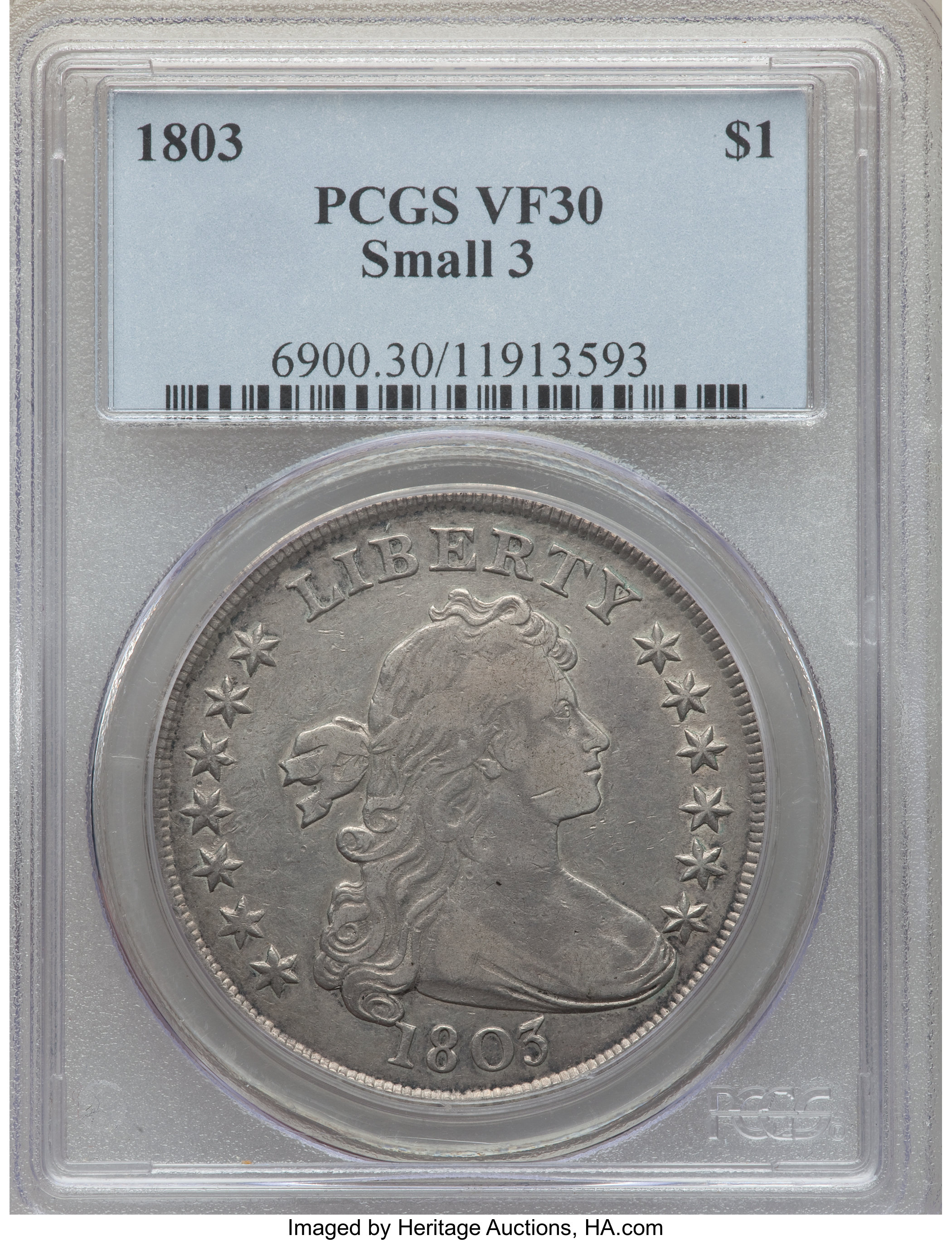 1803 $1  Small 3, B-4, BB-254 VF30 thumbnail 8