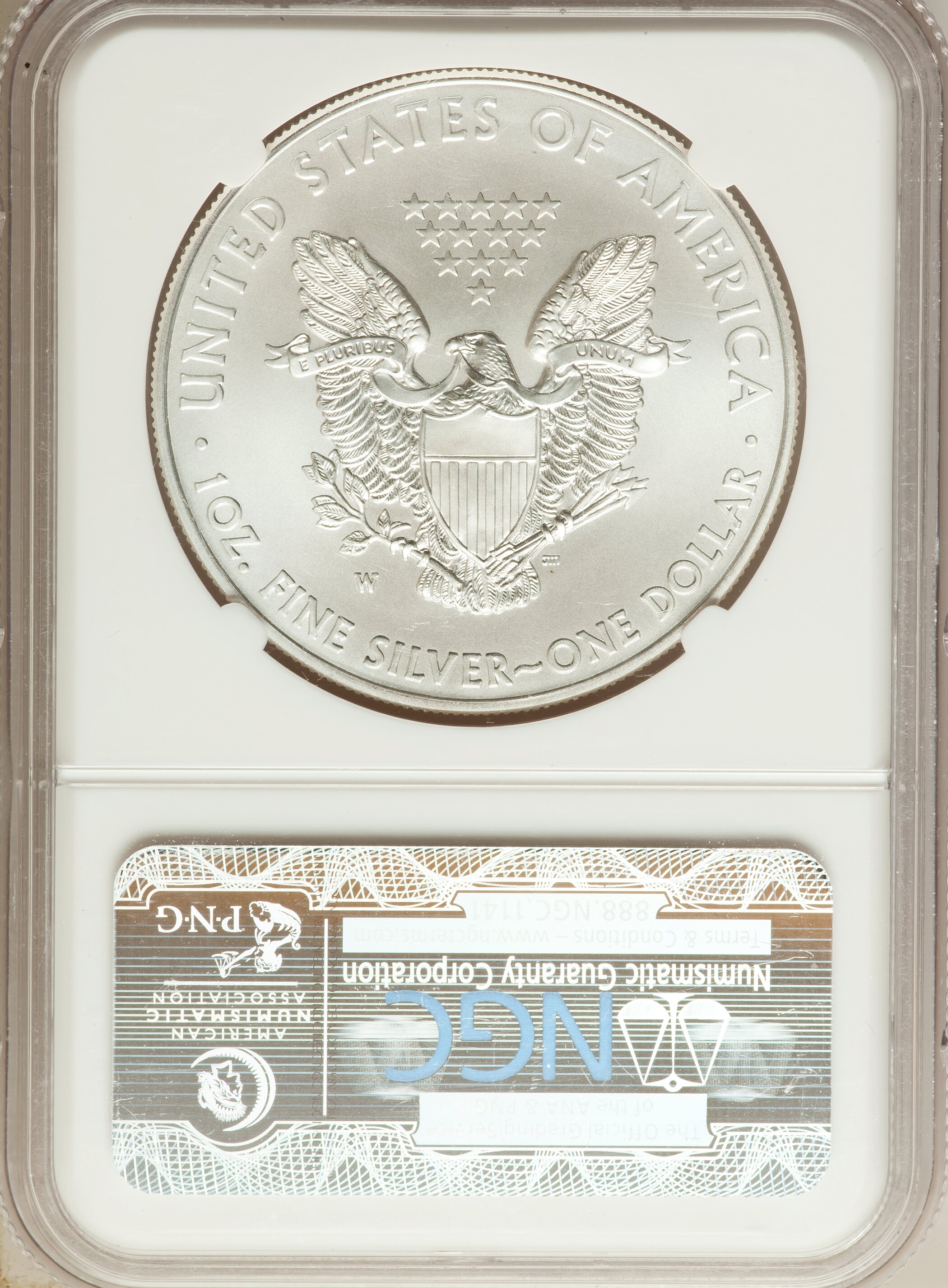 2012-W $1  Silver Eagle, Burnished MS66 thumbnail 6