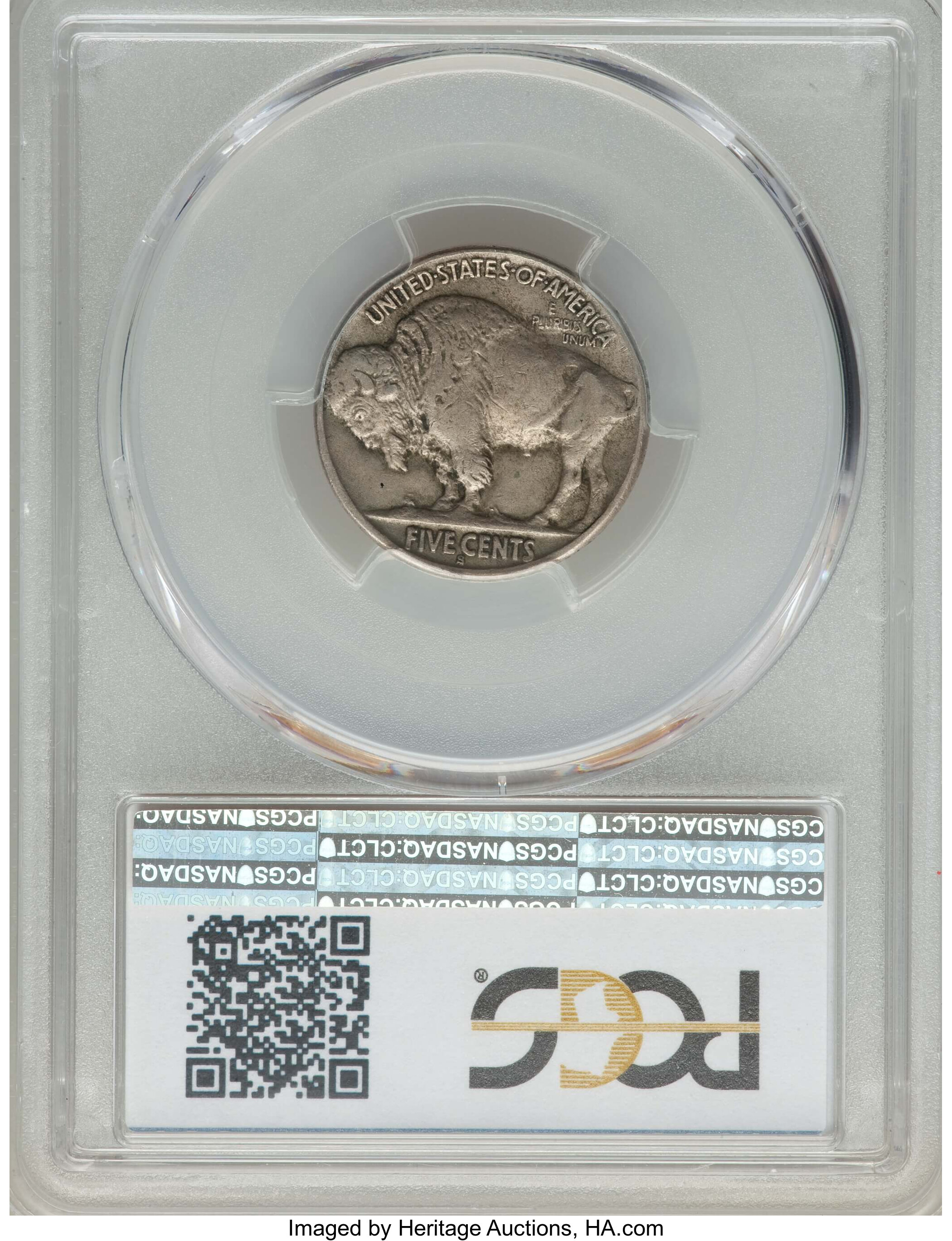 1917-S 5c 2 Feathers, FS-401 VF35 CAC thumbnail 3