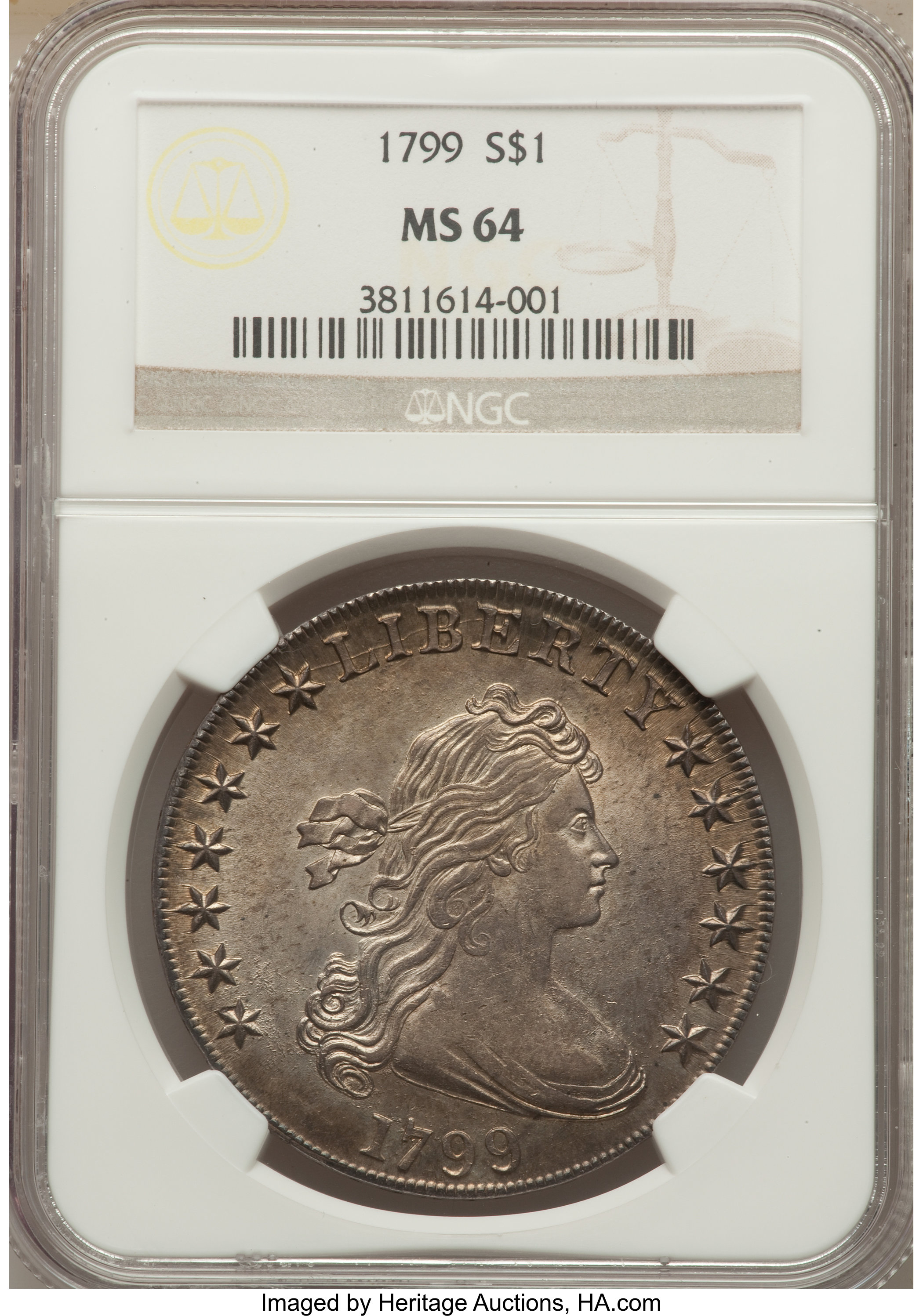 1799 $1  7x6 Stars, B-8, BB-165 AU58 thumbnail 26