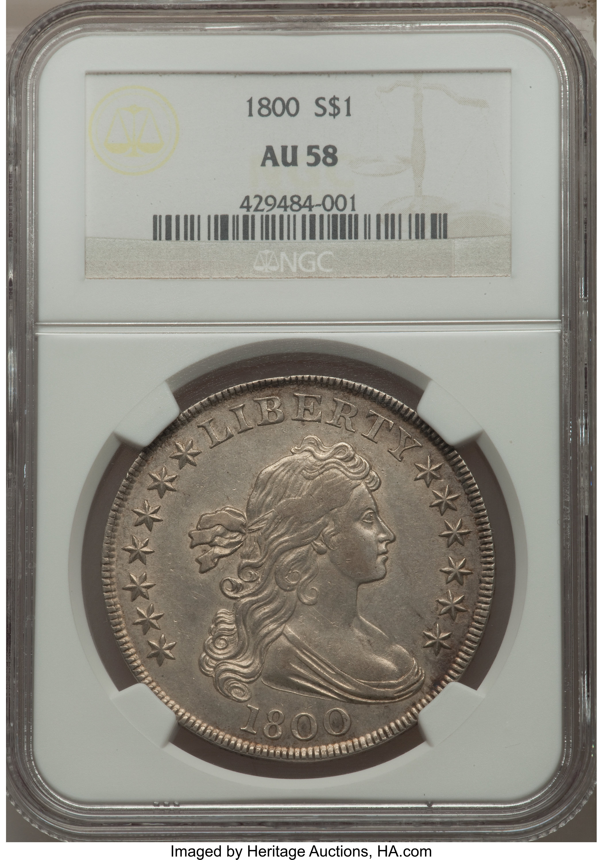 1800 $1  B-5, BB-189 AU58 CAC thumbnail 19