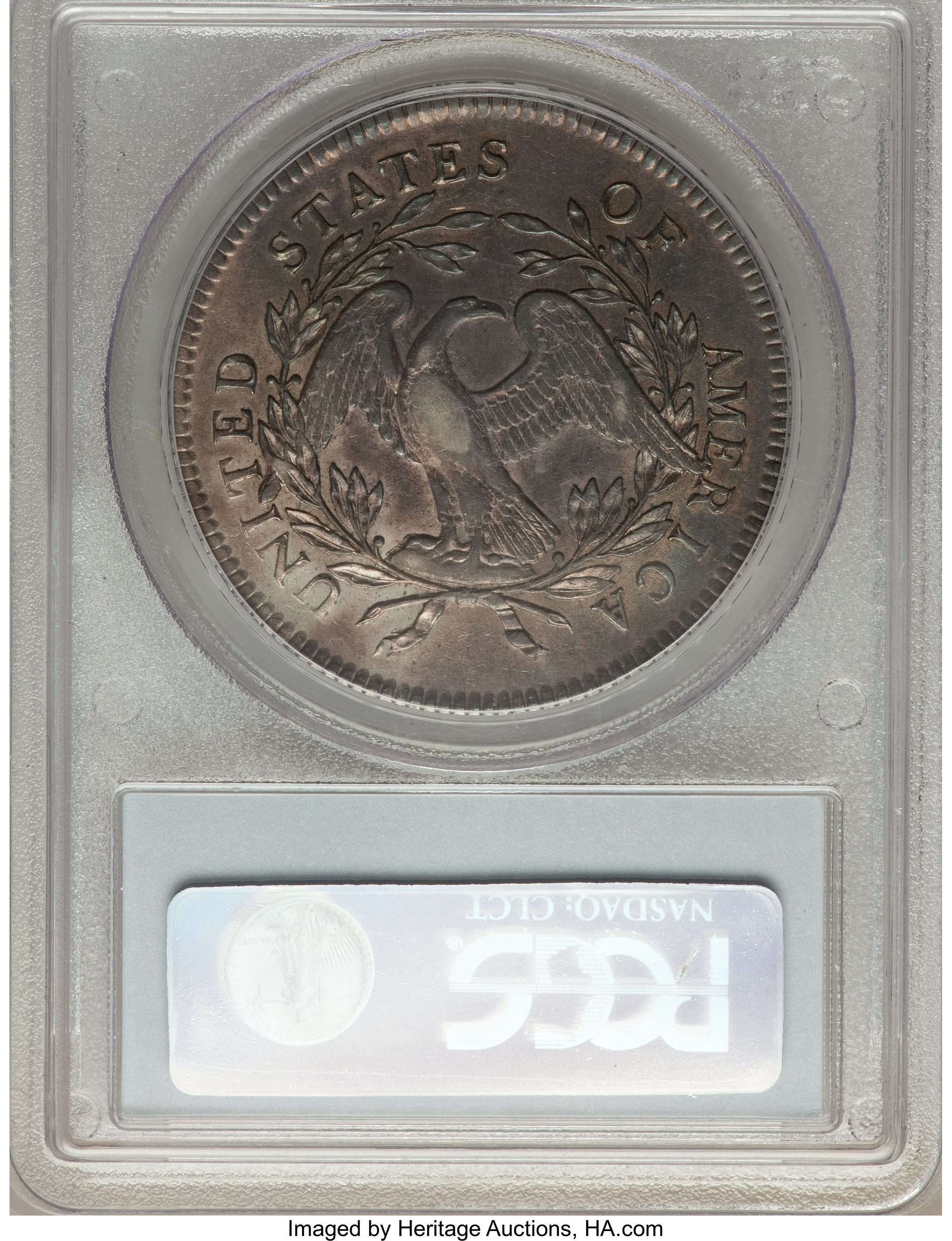 1795 $1  Flowing Hair, 3 Leaves, B-7, BB-18 AU53 thumbnail 5