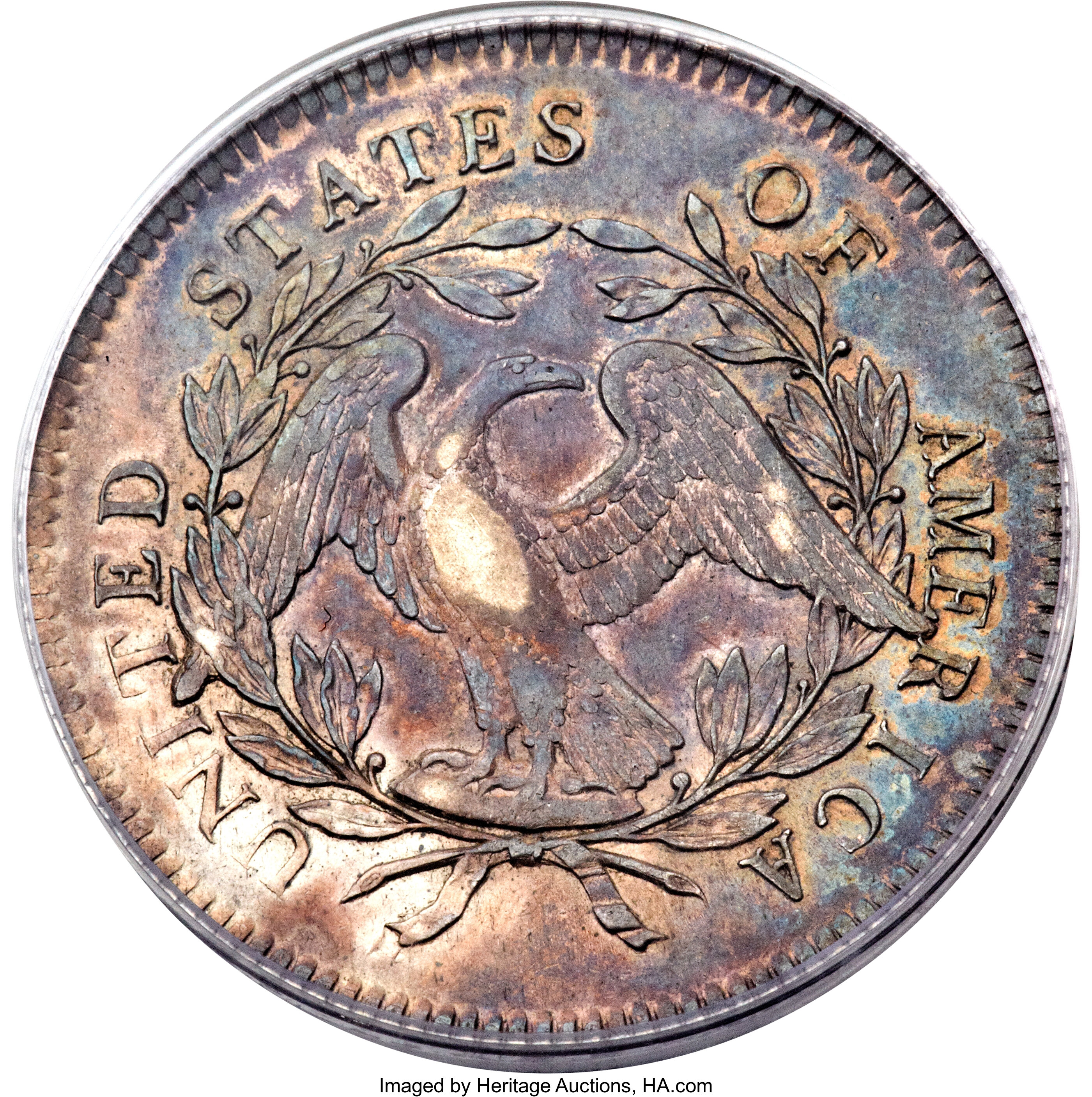 1795 $1  Flowing Hair, 3 Leaves, B-7, BB-18 AU53 thumbnail 6