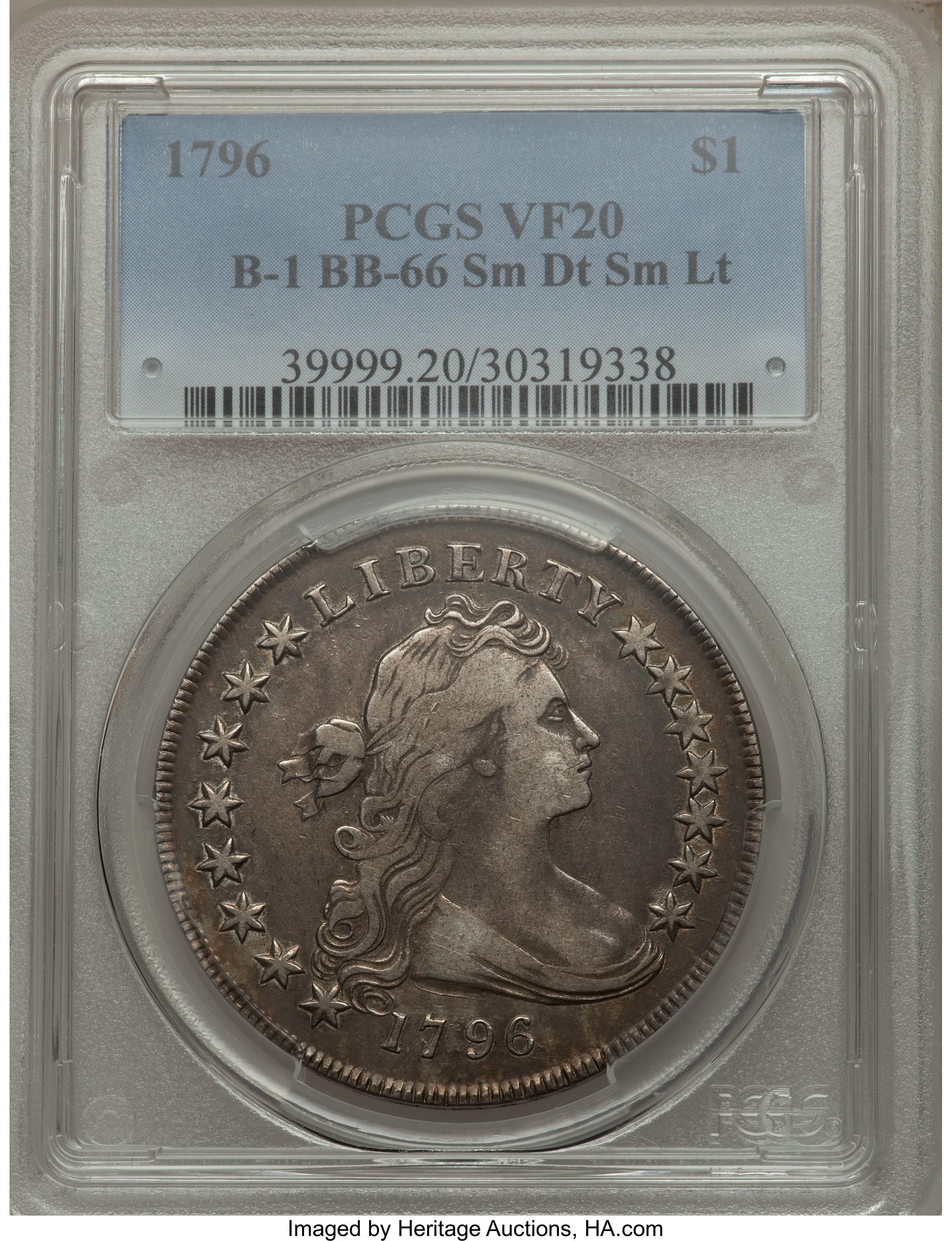 1796 $1  Small Date, Small Letters, B-1, BB-66 AG3 thumbnail 10