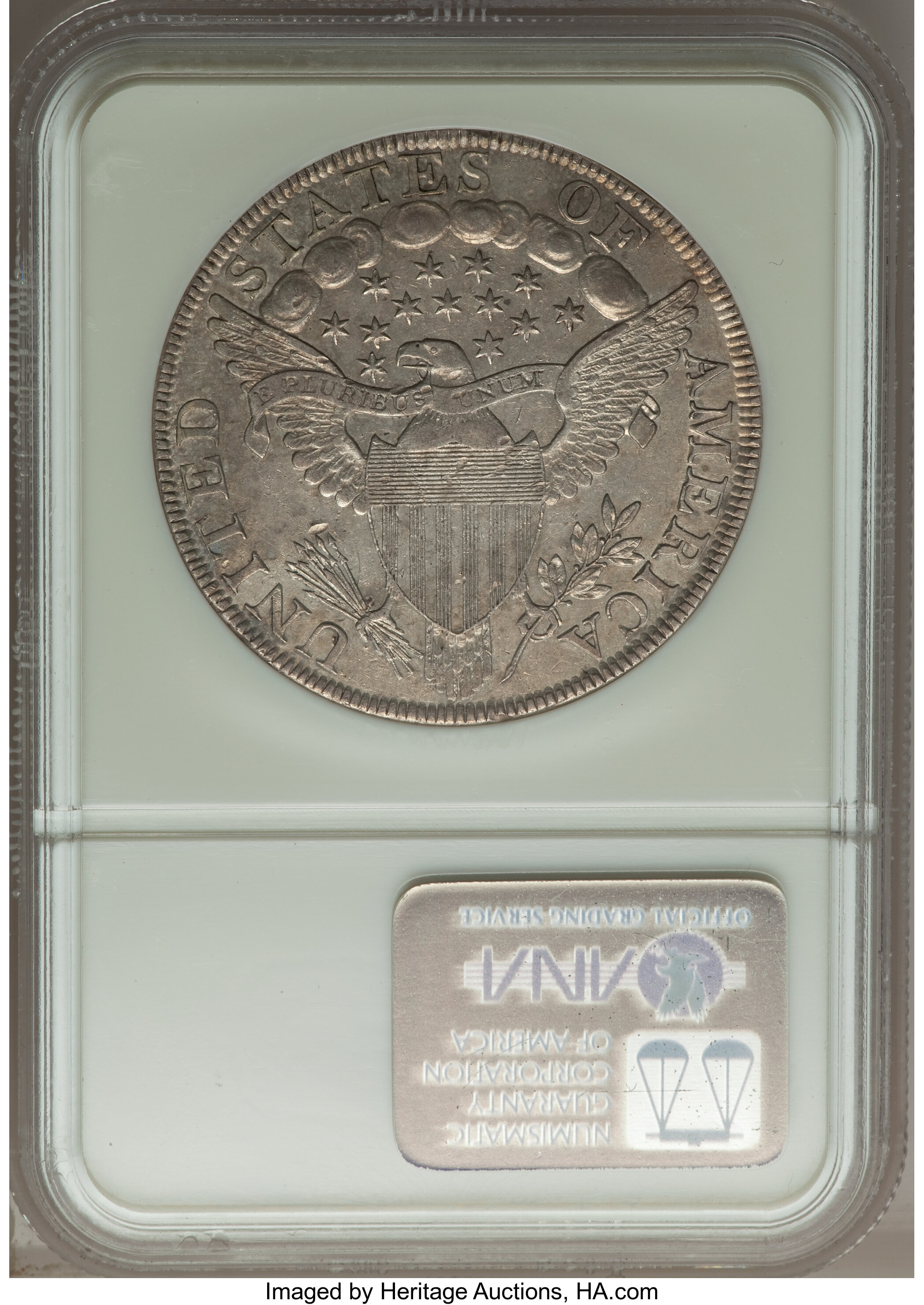 1798 $1  Large Eagle, Pointed 9, Wide Date, B-22, BB-104 AU50 CAC thumbnail 14