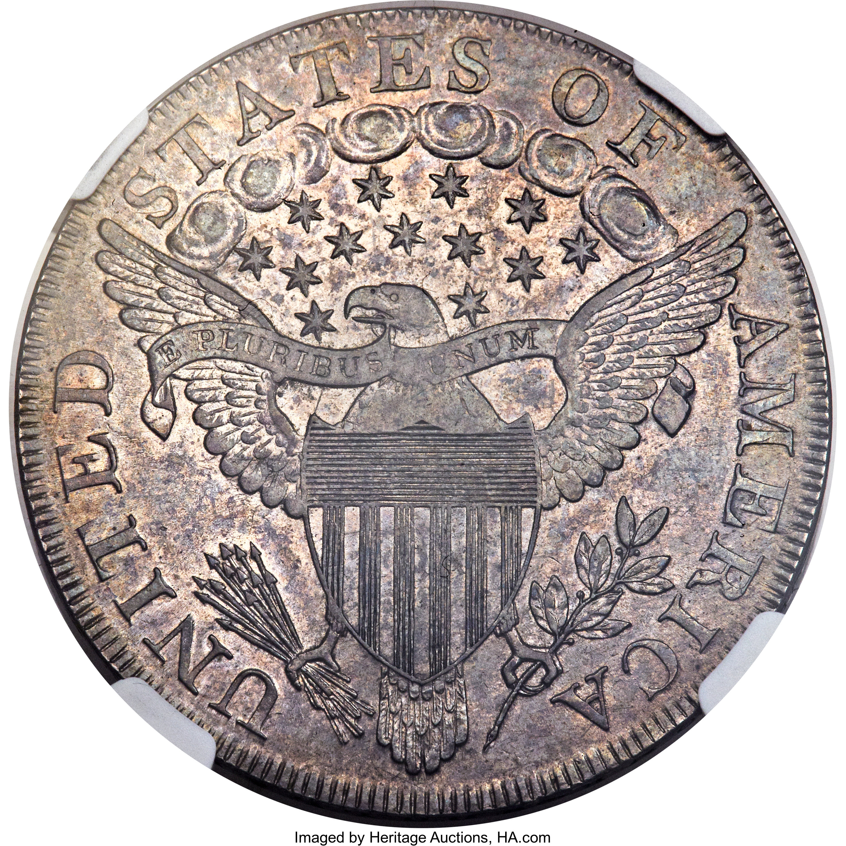 1798 $1  Large Eagle, Pointed 9, 5 Berries, B-11, BB-111 AU50 thumbnail 19