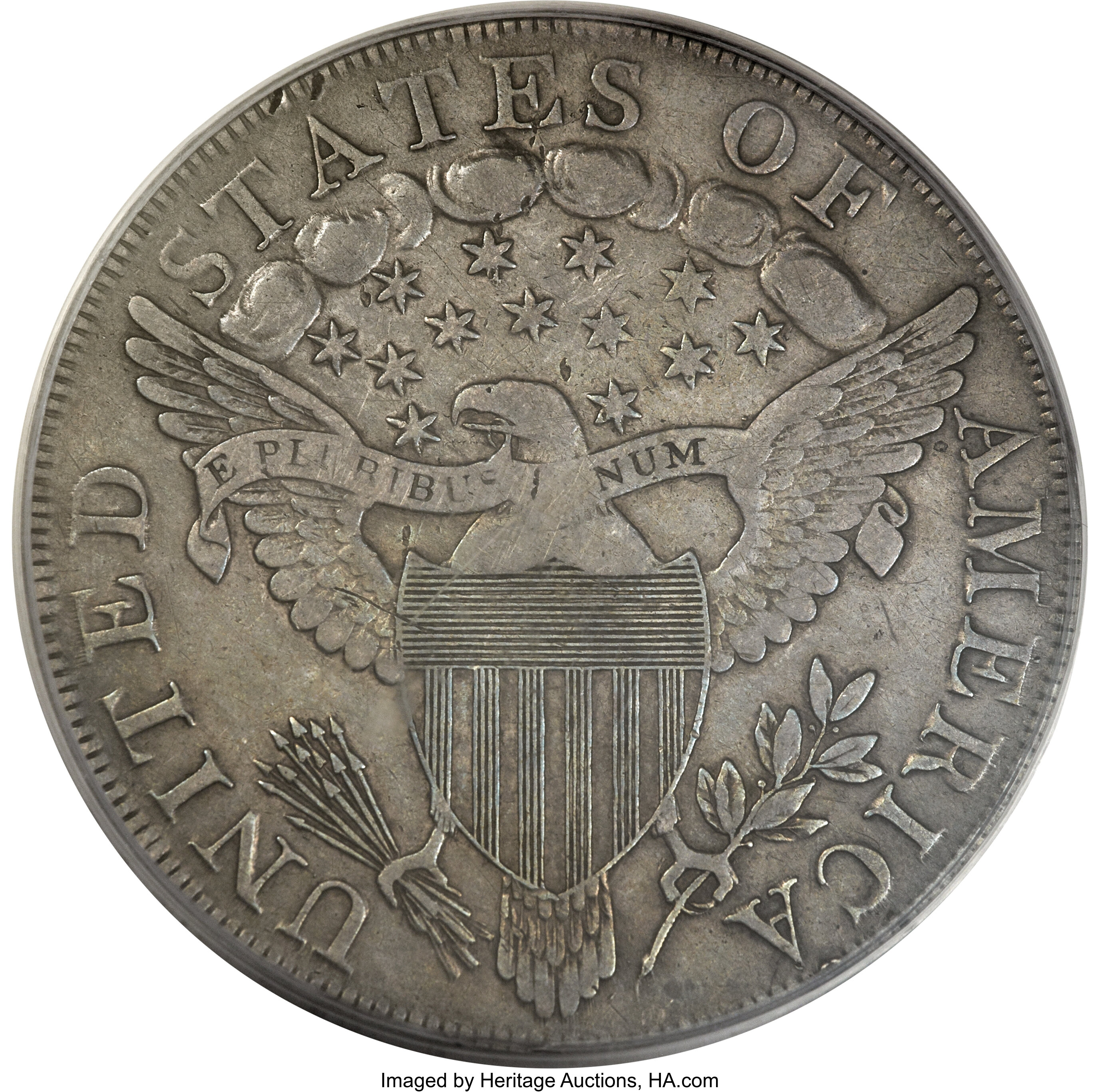 1798 $1  Large Eagle, Pointed 9, Wide Date, B-15, BB-112 VG8 CAC thumbnail 22
