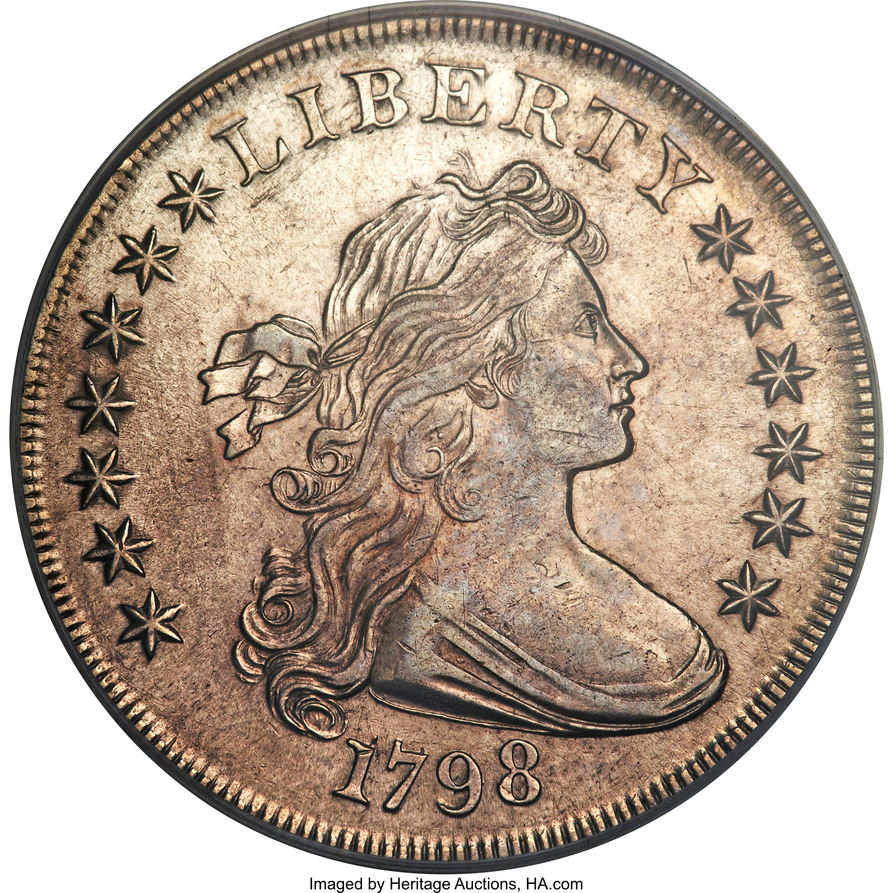 1798 $1  Large Eagle, Pointed 9, Close Date, B-27, BB-113 MS thumbnail 19