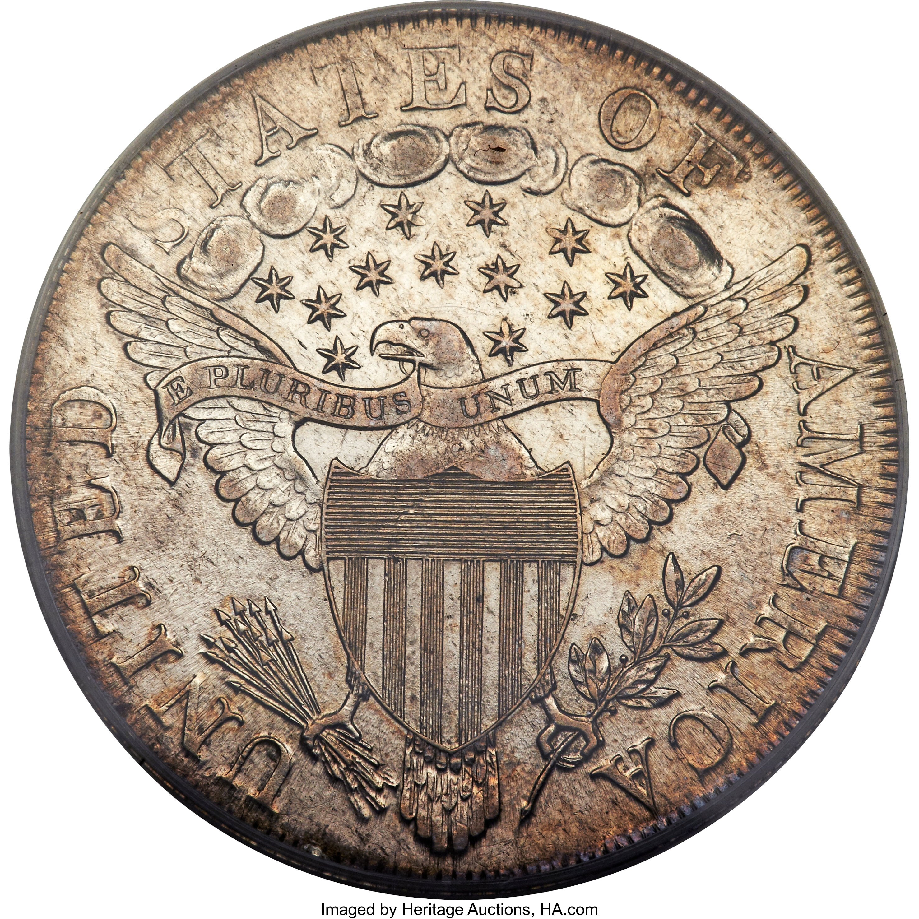 1798 $1  Large Eagle, Pointed 9, Close Date, B-27, BB-113 MS thumbnail 17