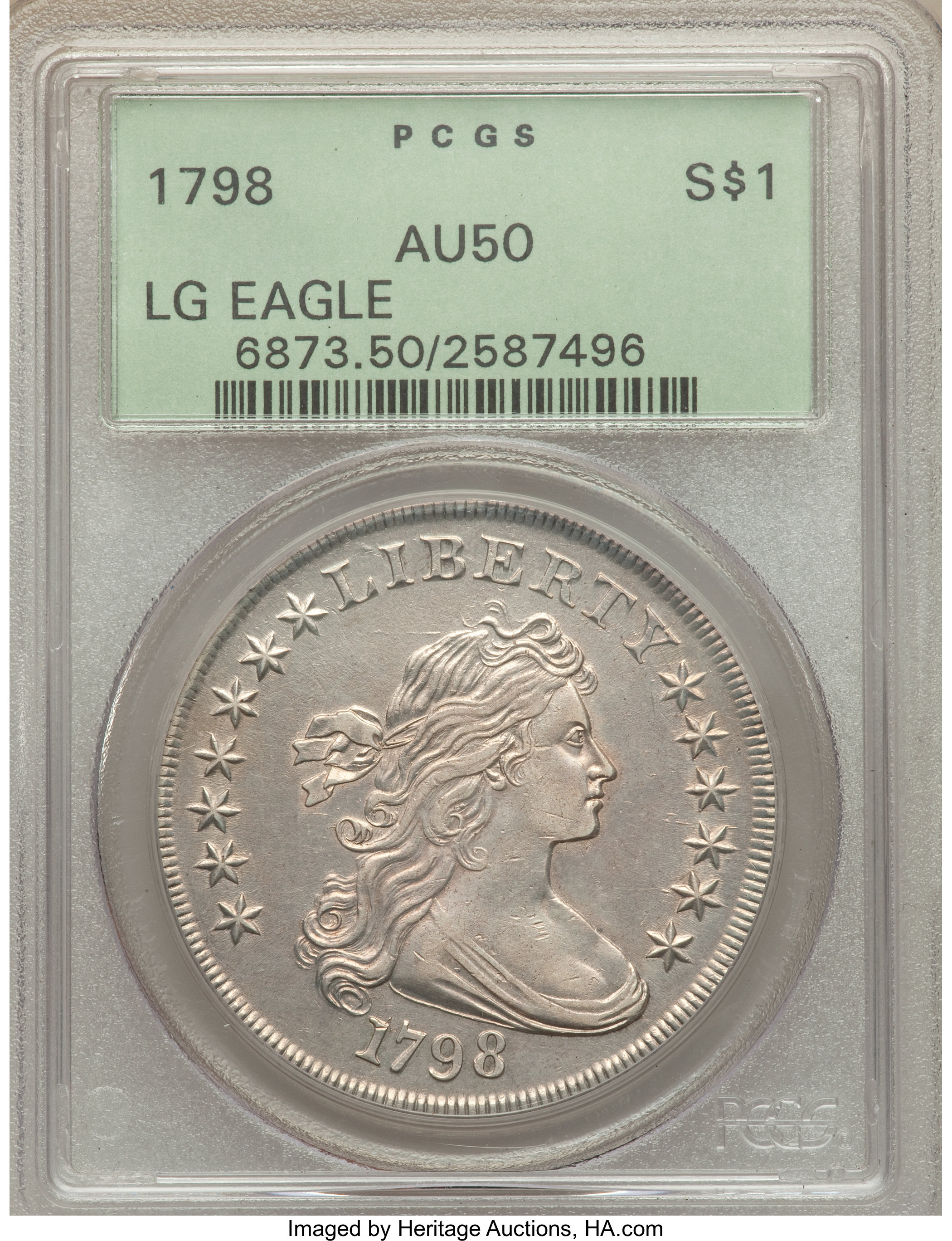 1798 $1  Large Eagle, Pointed 9, Close Date, B-27, BB-113 MS thumbnail 16