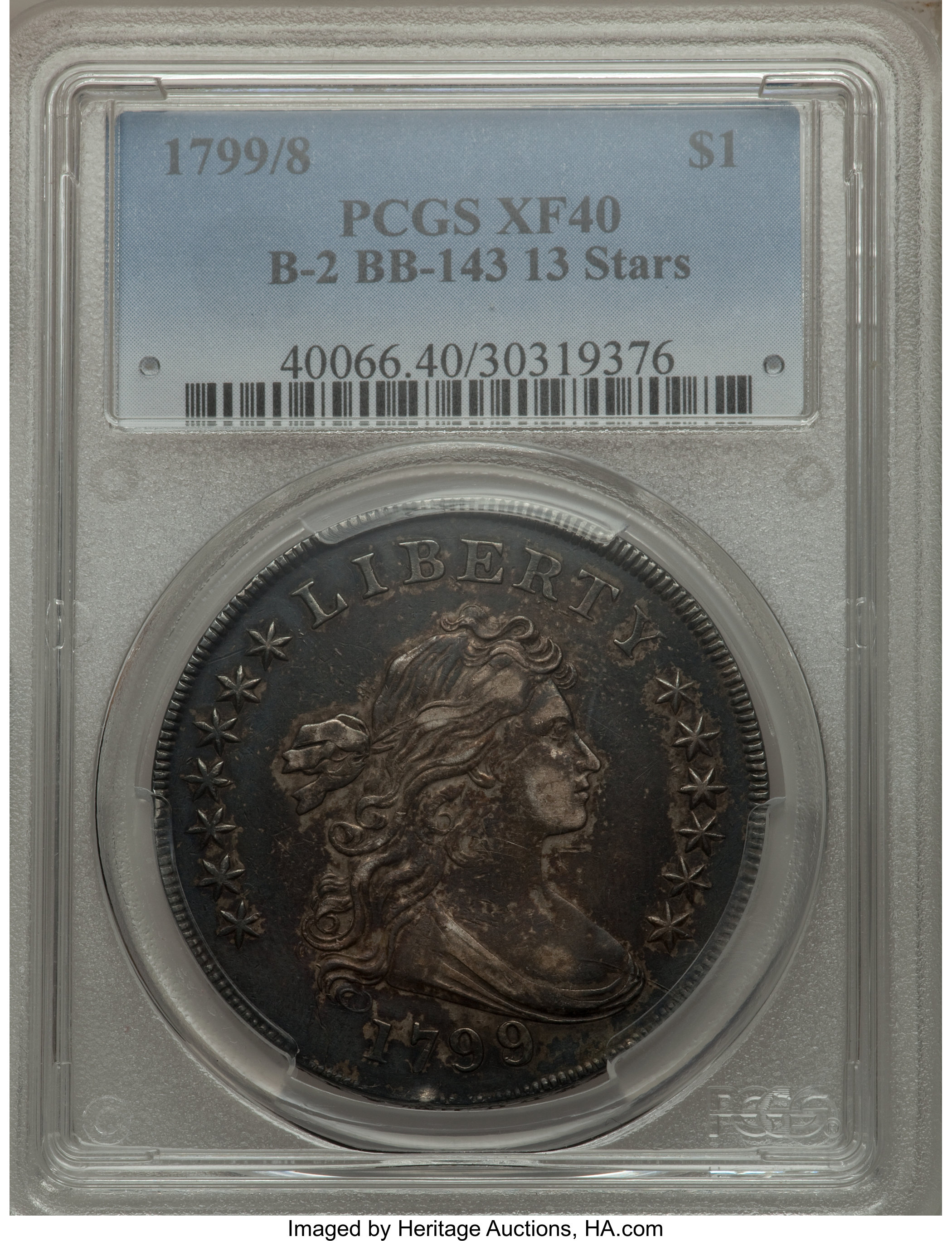 1799/8 $1  13 Stars Reverse, B-2, BB-143 XF40 thumbnail 8