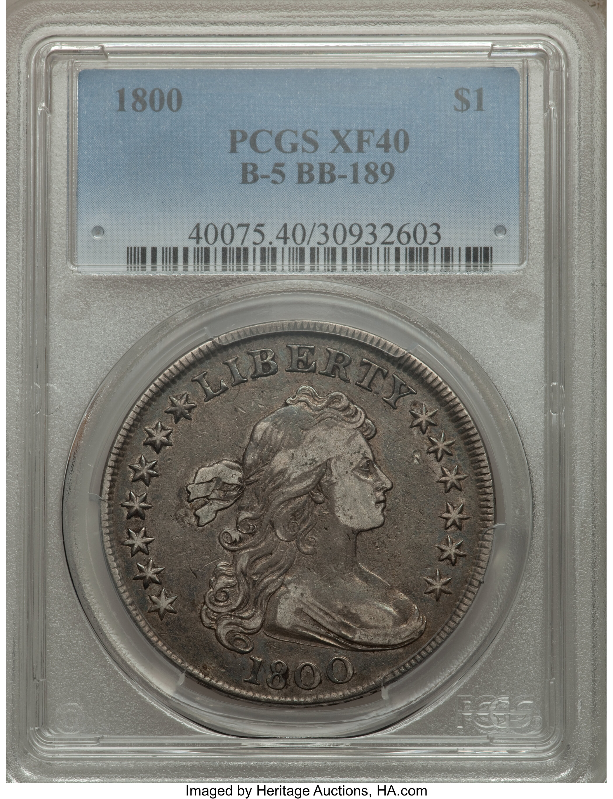 1800 $1  B-5, BB-189 XF40 thumbnail 22