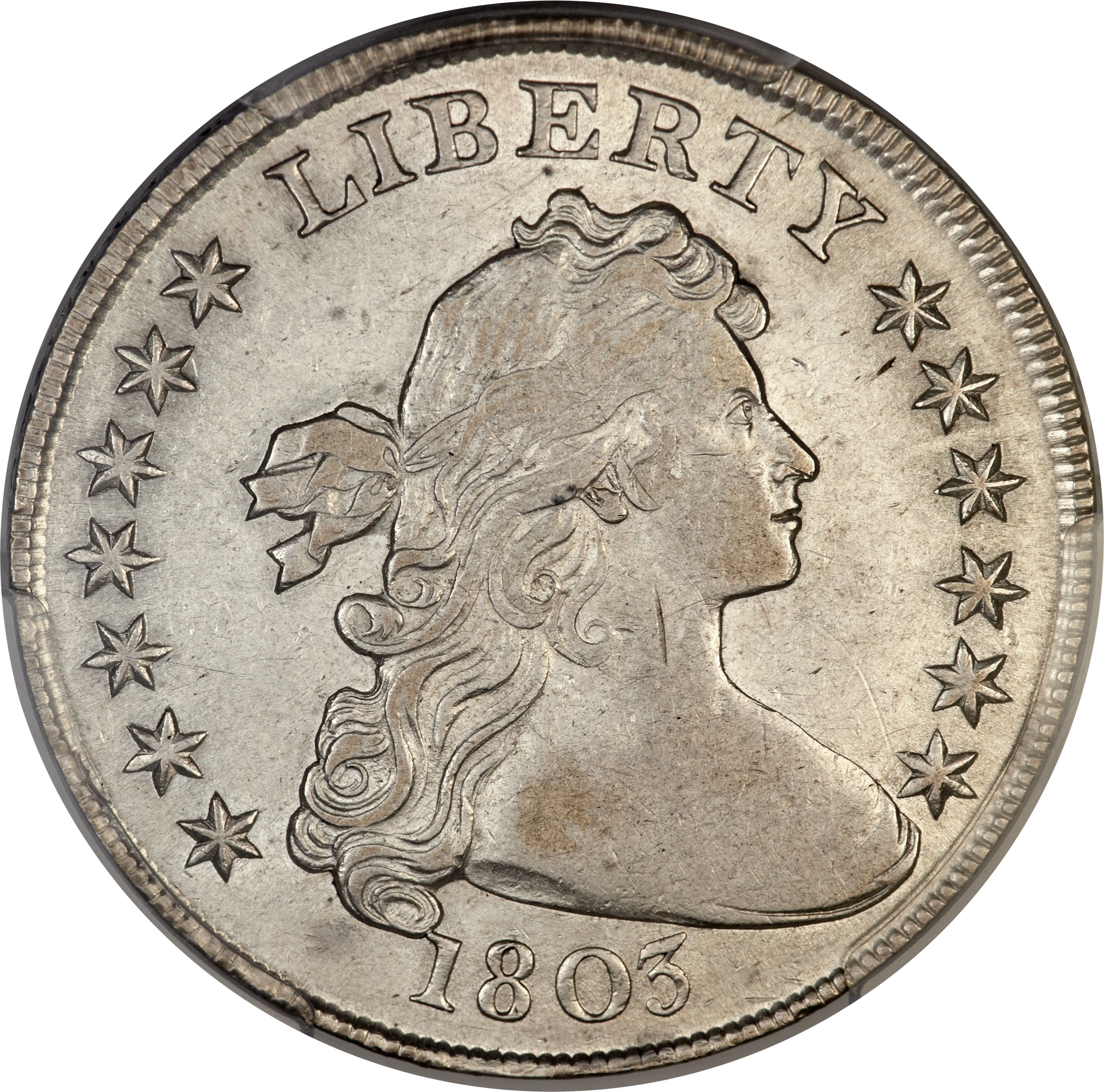1803 $1 Small 3, B-4, BB-254, R.3, AU53 PCGS. ...
