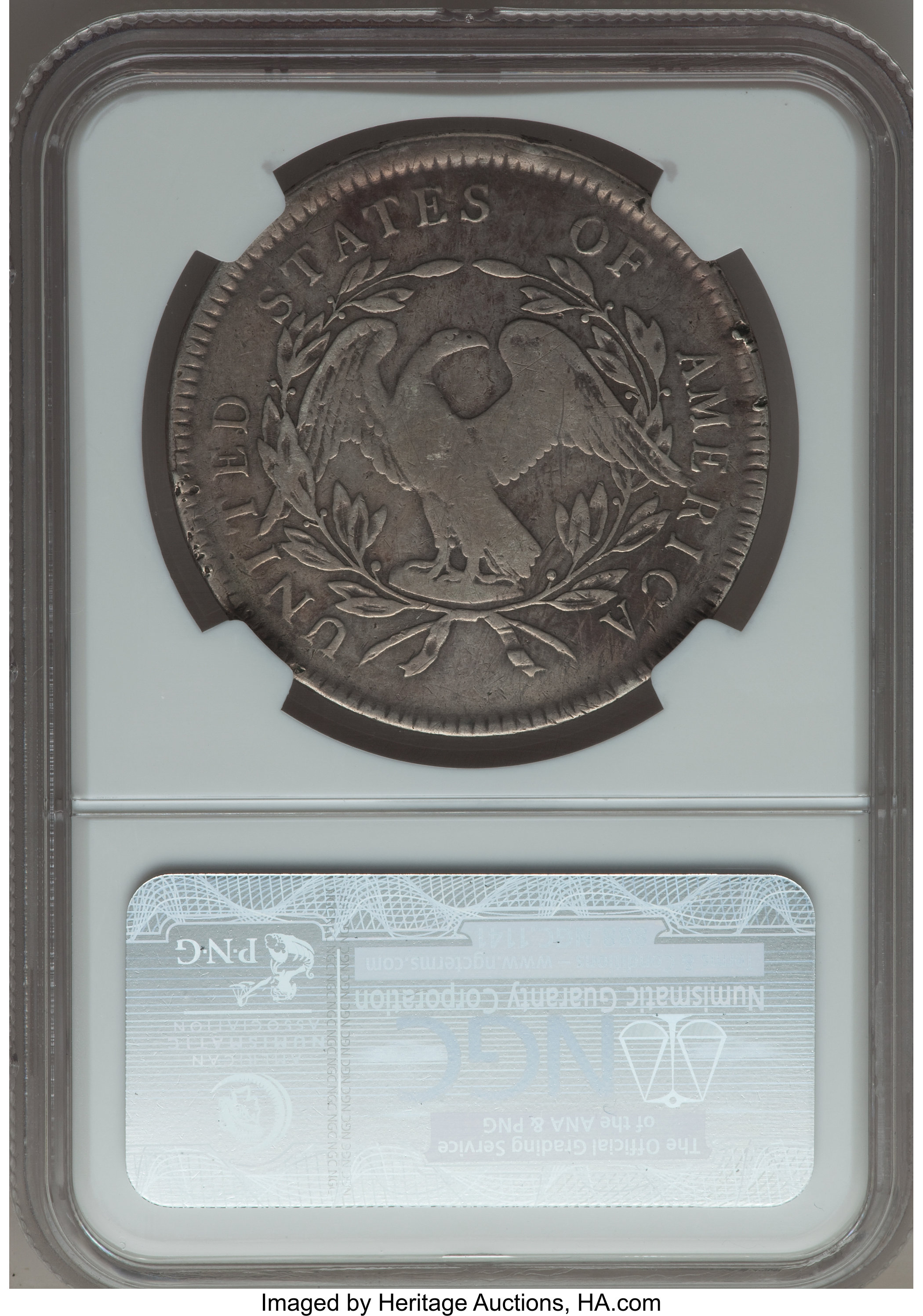 1795 $1  Flowing Hair, Silver Plug, 2 Leaves, B-5, BB-27 VF20 CAC thumbnail 2