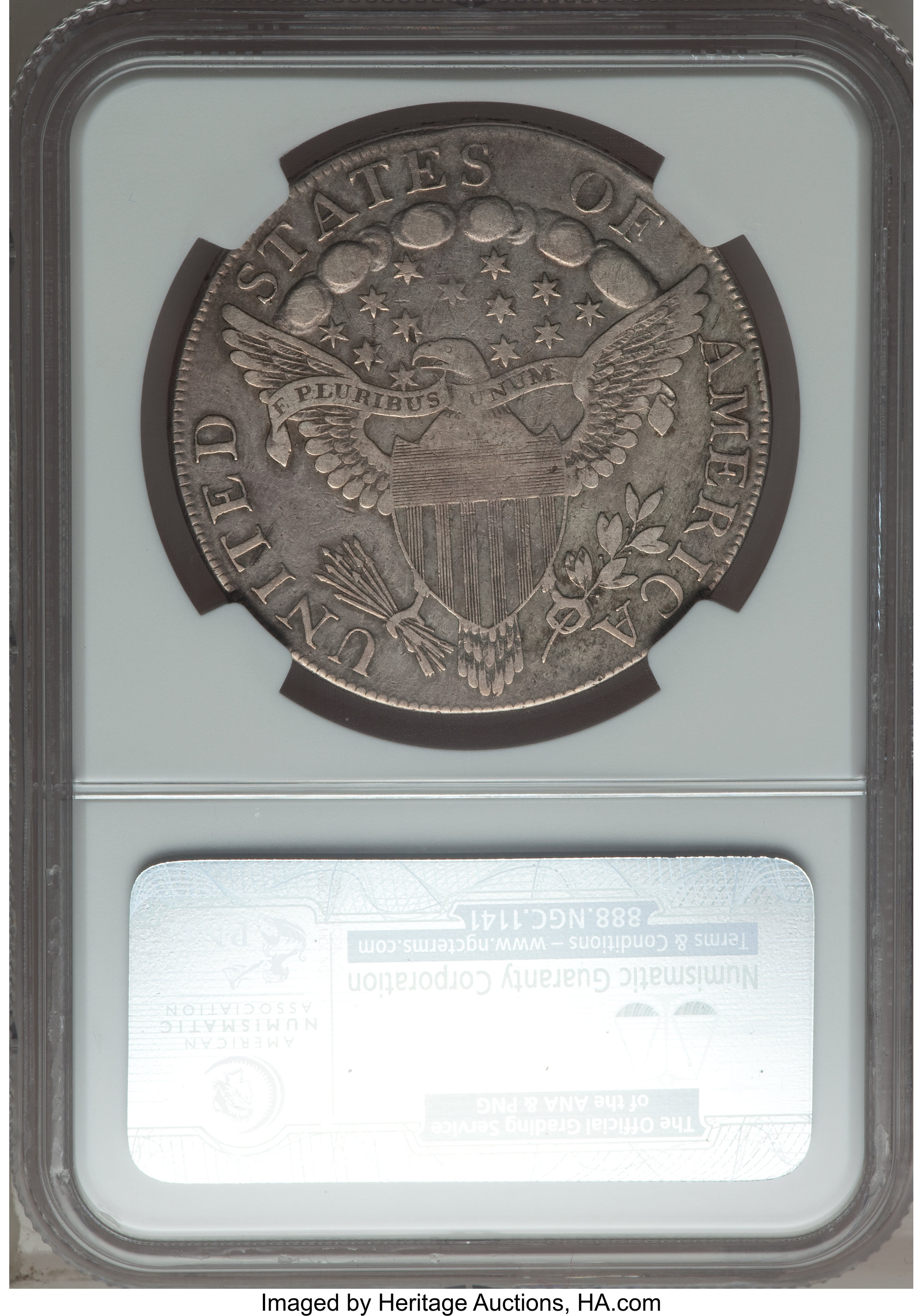 1798 $1  Large Eagle, Knob 9, 10 Arrows, 5 Vertical Lines, B-6, BB-96 VG10 thumbnail 17