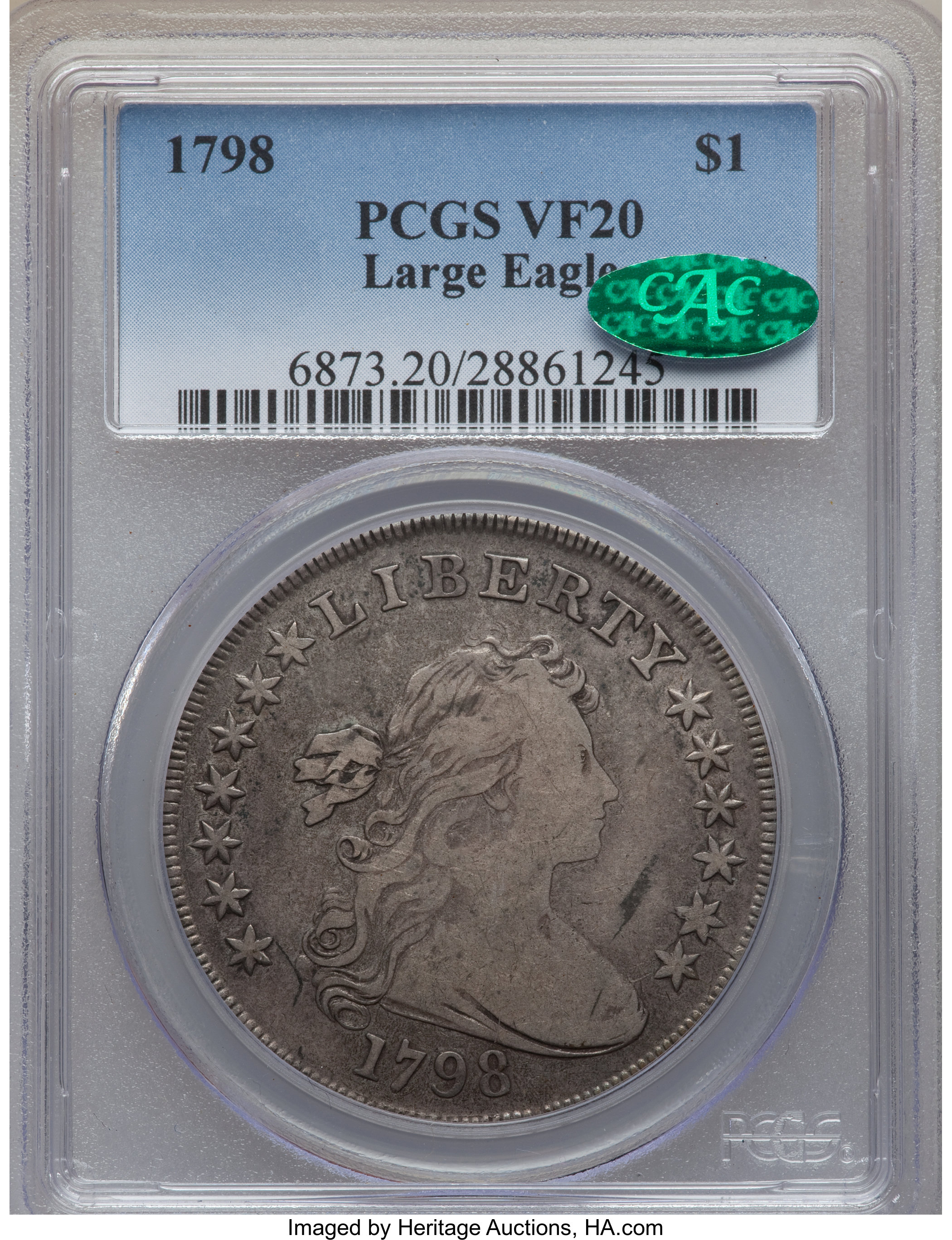 1798 $1  Large Eagle, Pointed 9, 5 Berries, B-24, BB-124 MS thumbnail 15