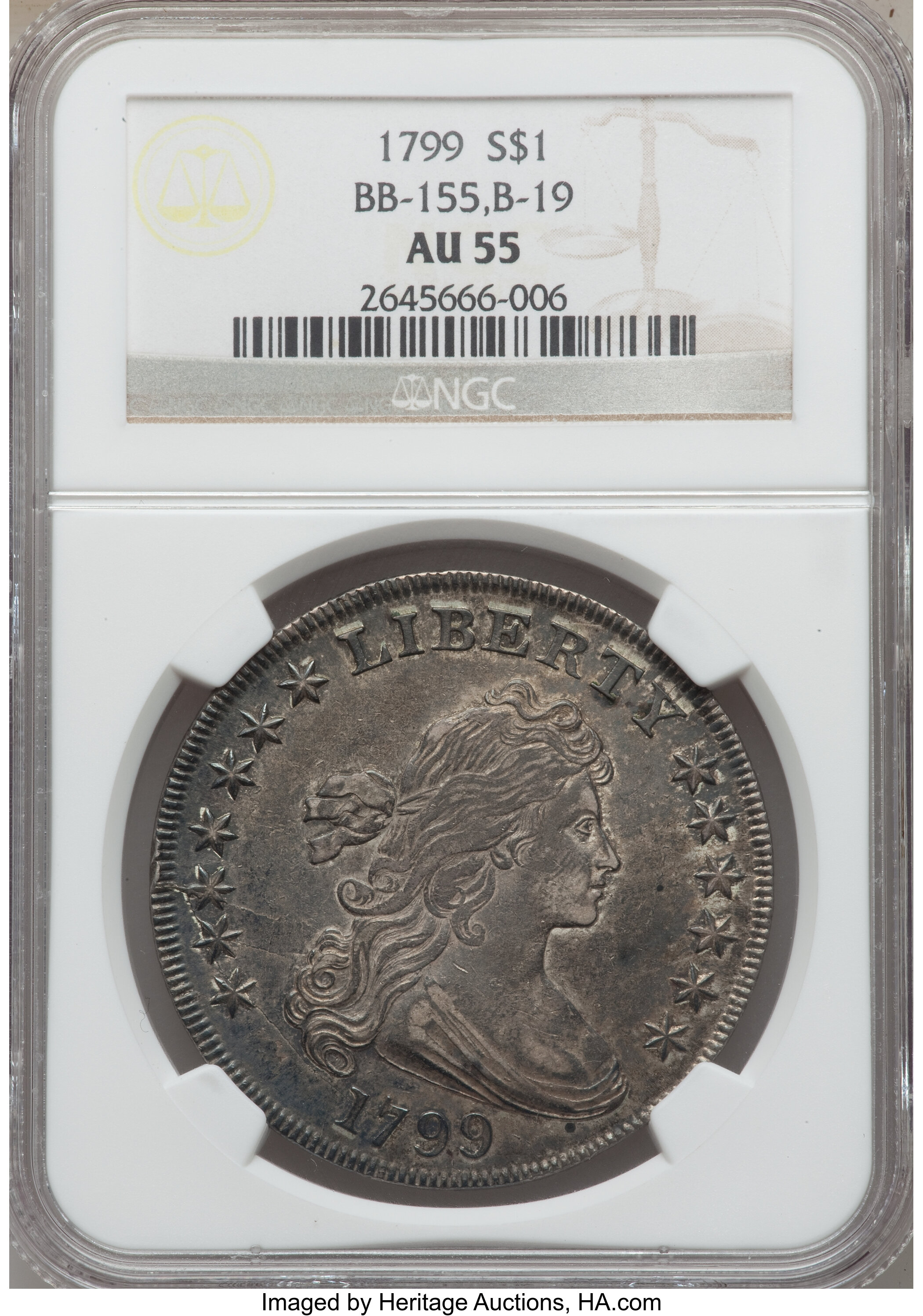 1799 $1  7x6 Stars, B-19, BB-155 MS61 thumbnail 4
