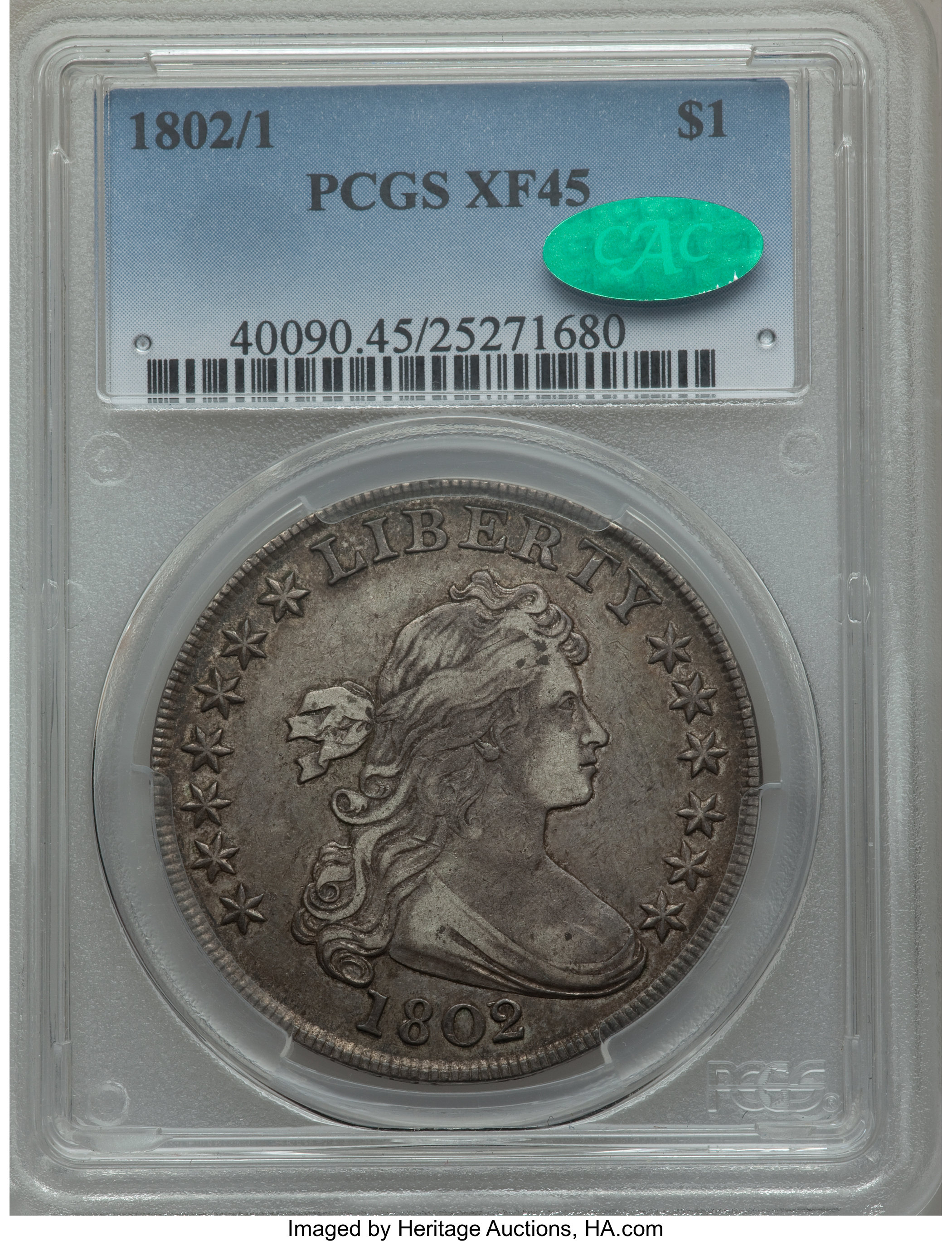 1802/1 $1  Wide Date, B-2, BB-233 AU55 thumbnail 5
