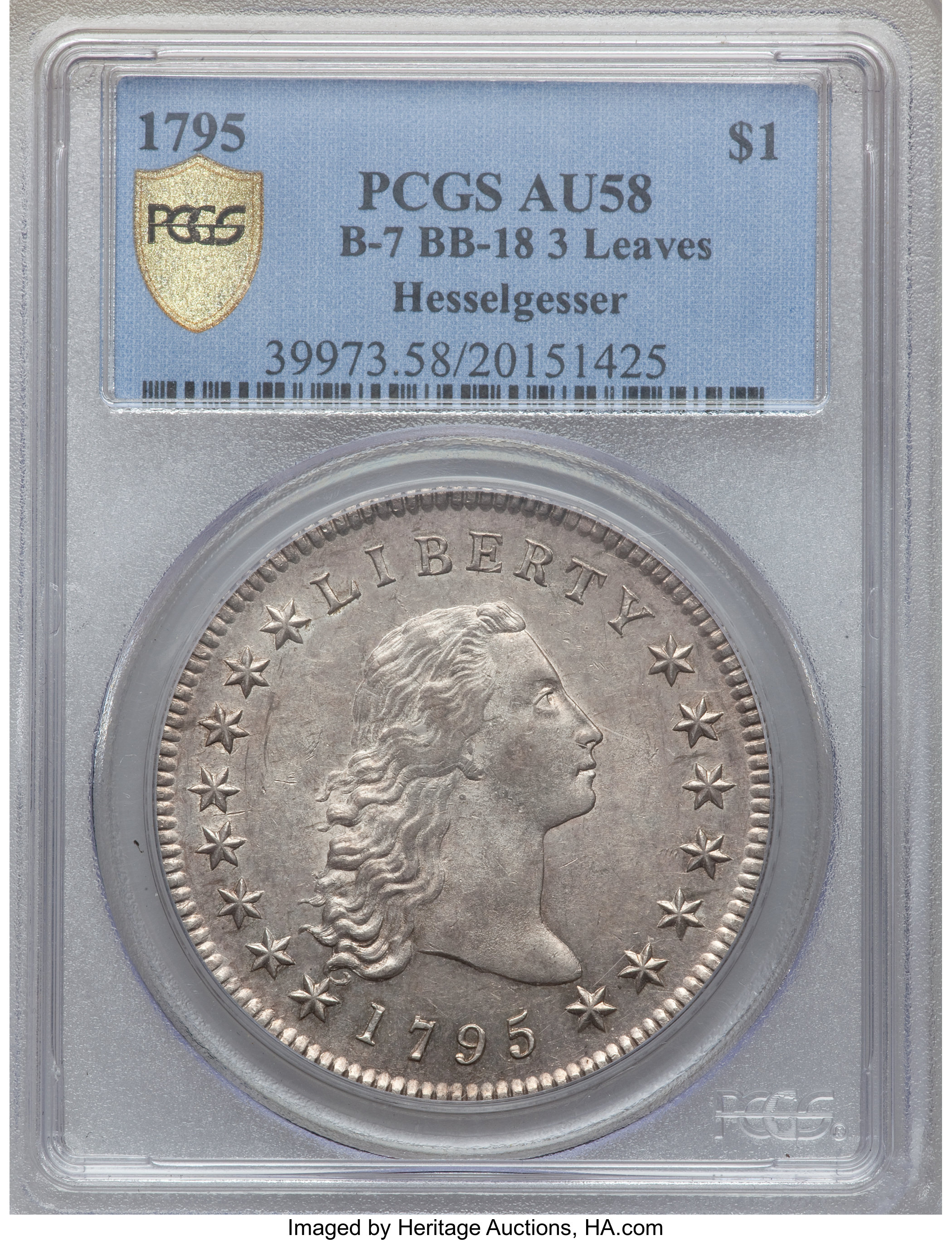 1795 $1  Flowing Hair, 3 Leaves, B-7, BB-18 MS63 CAC thumbnail 21