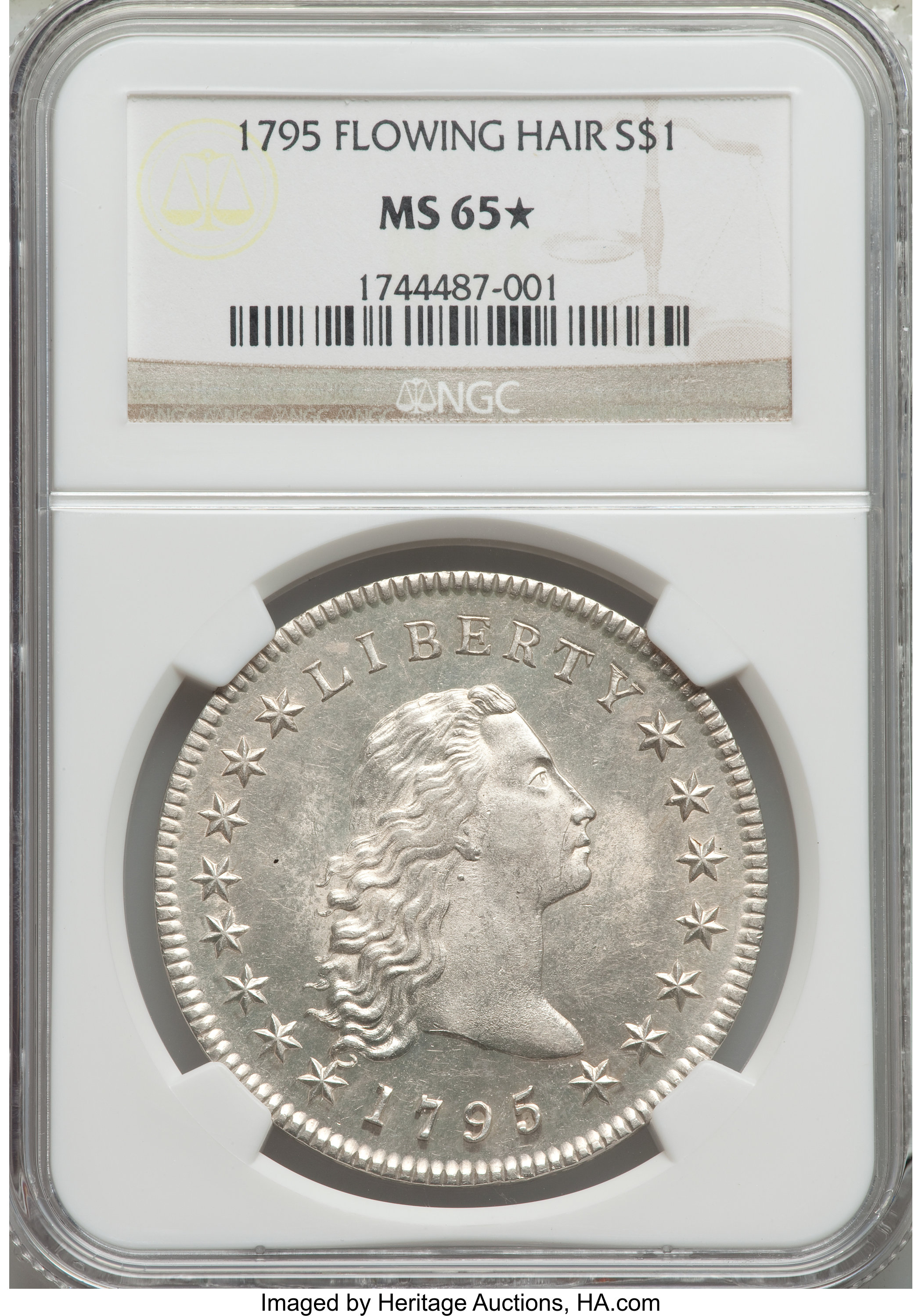 1795 $1  Flowing Hair, 3 Leaves, B-7, BB-18 MS63 CAC thumbnail 16