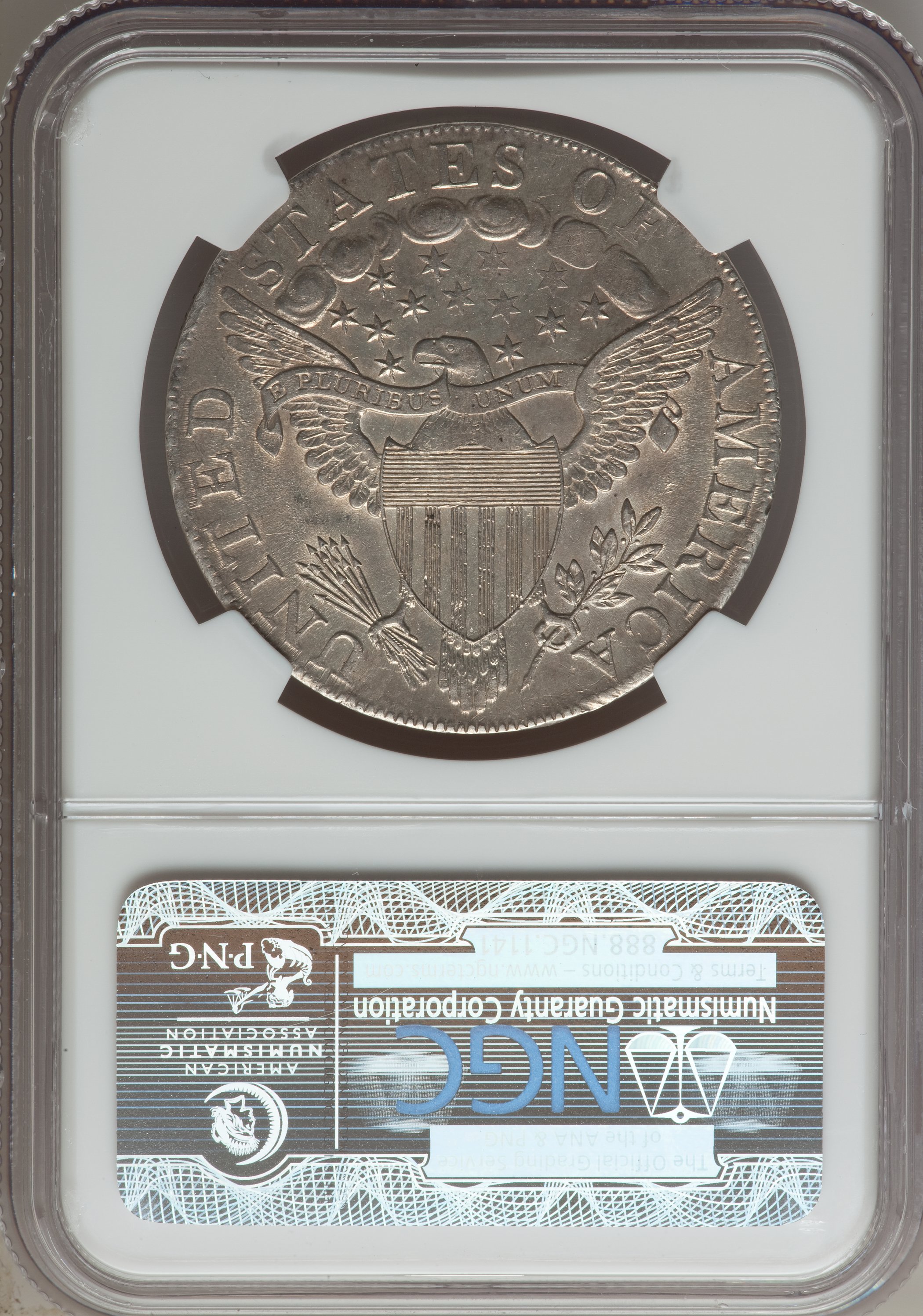 1798 $1  Large Eagle, Pointed 9, Close Date, B-27, BB-113 MS60 thumbnail 2