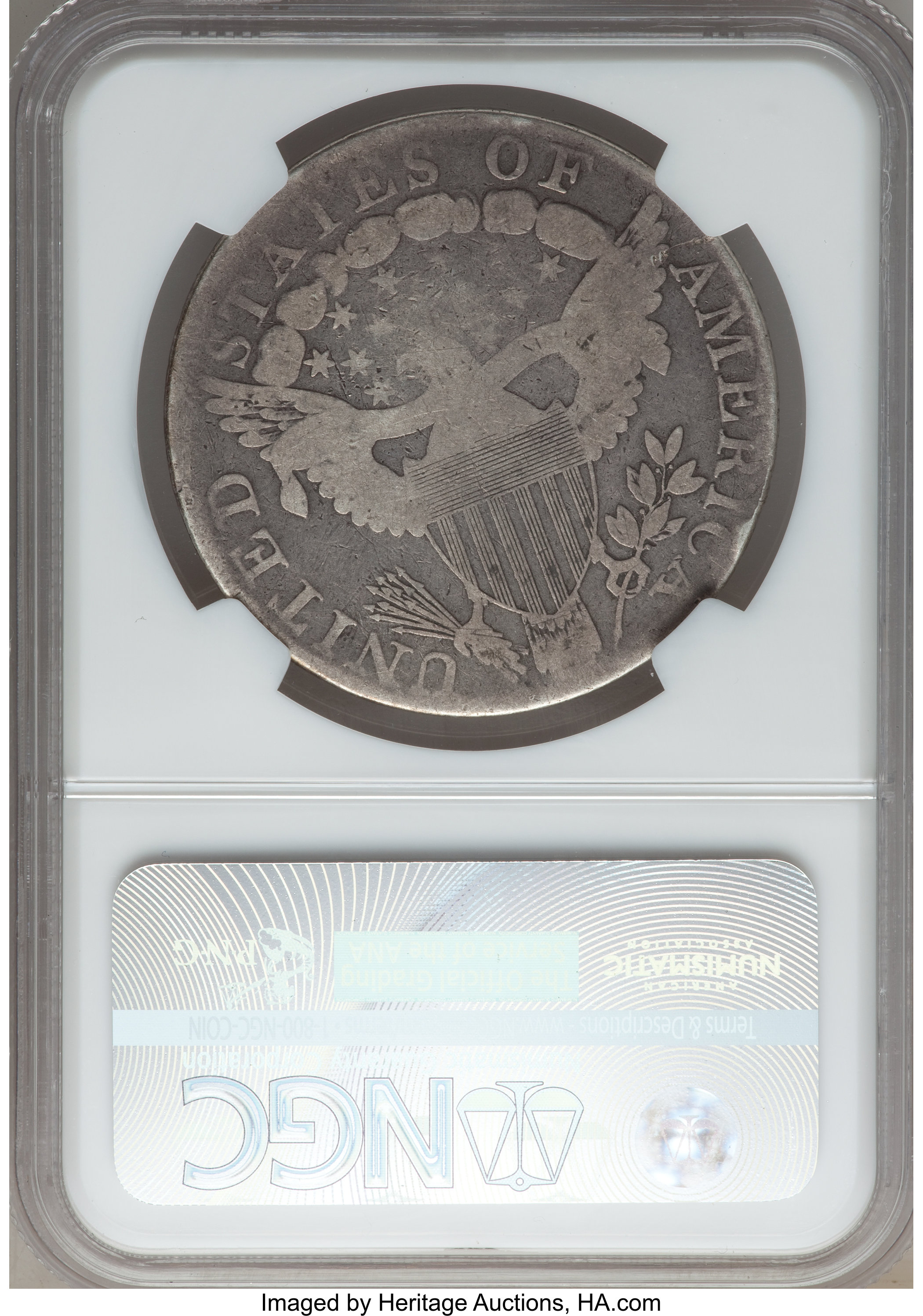 1798 $1  Large Eagle, Pointed 9, Wide Date, B-15, BB-112 G6 CAC thumbnail 6