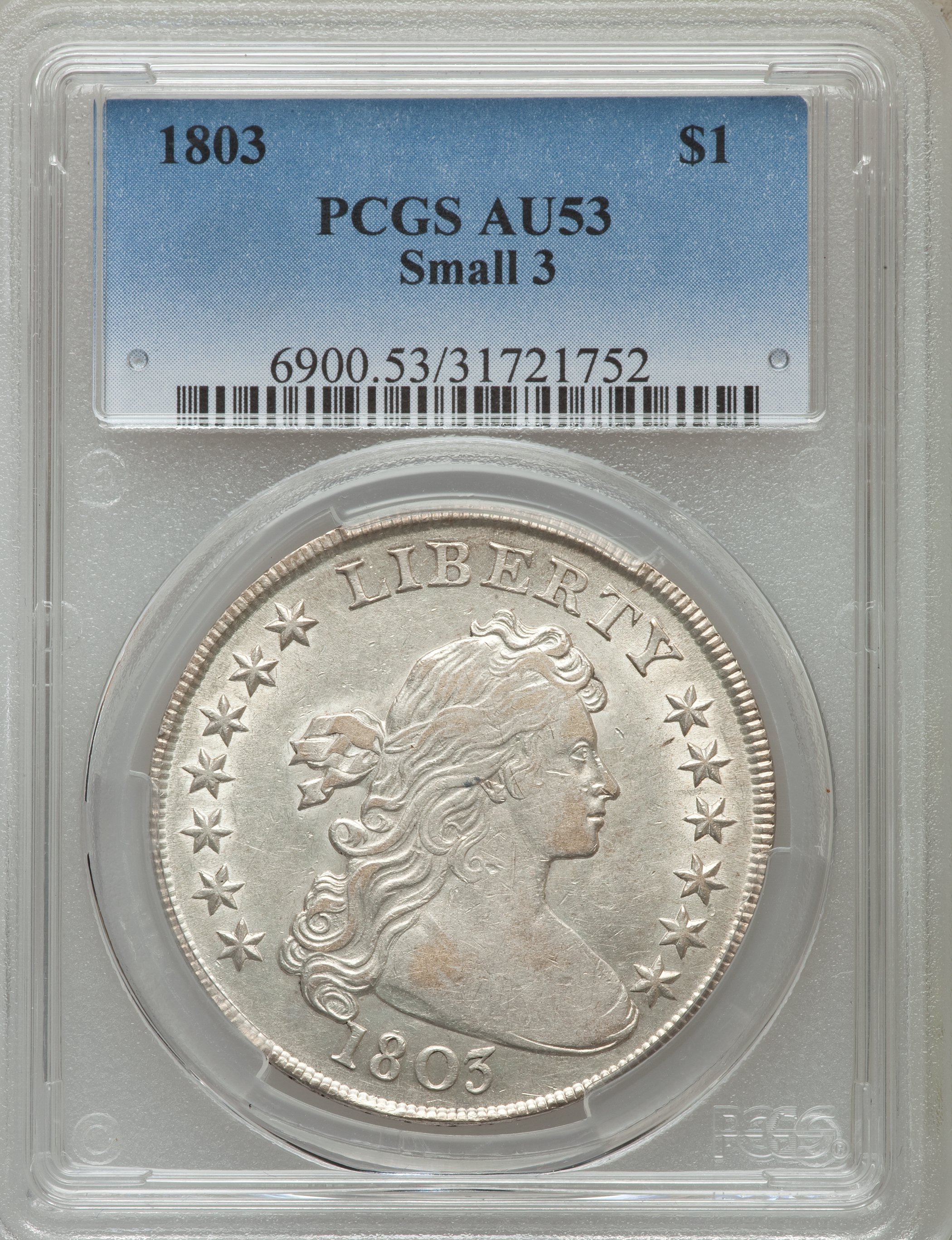 1803 $1  Small 3, B-4, BB-254 AU53 thumbnail 8