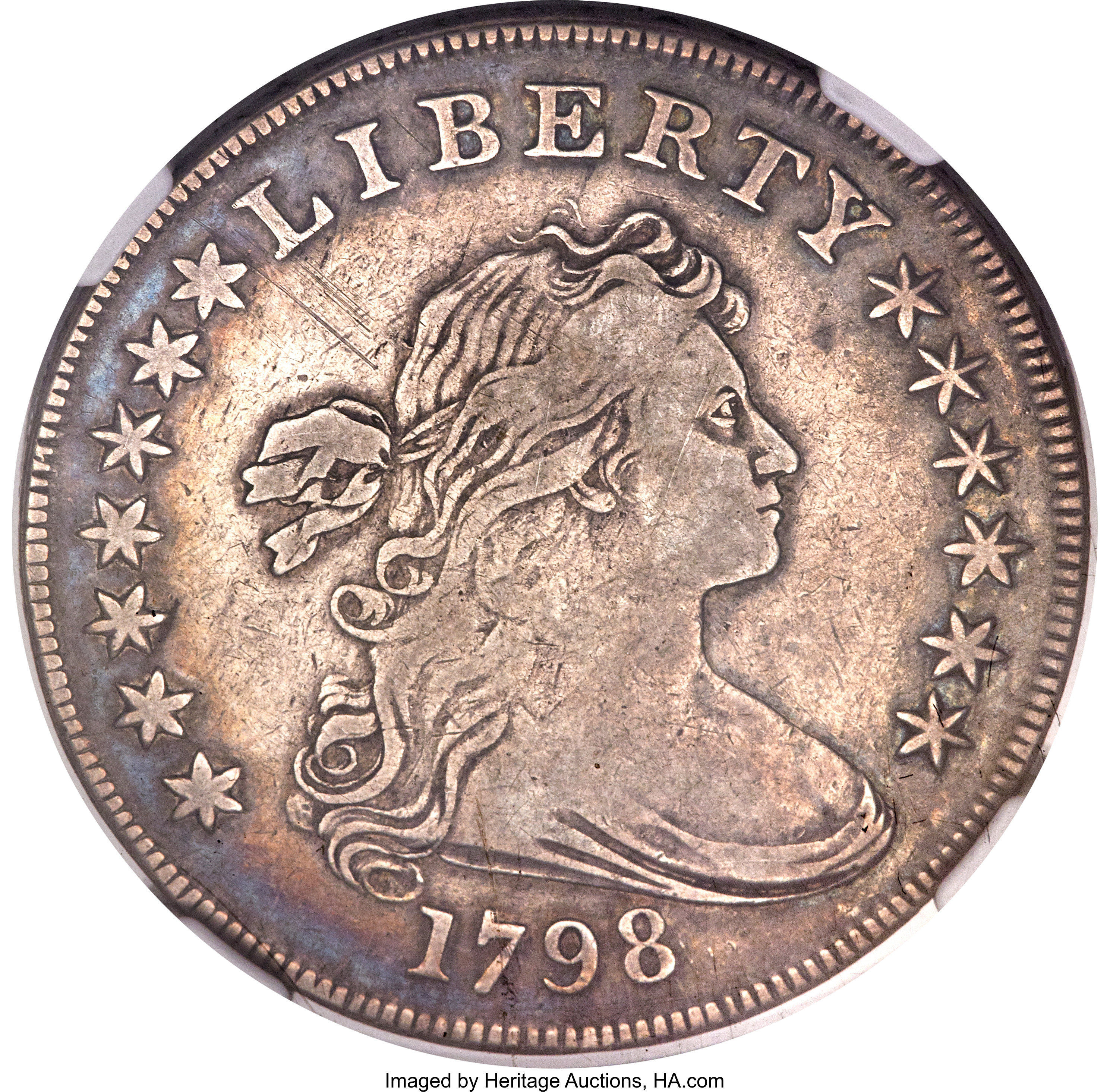 1798 $1  Large Eagle, Pointed 9, 5 Berries, B-24, BB-124 MS thumbnail 19