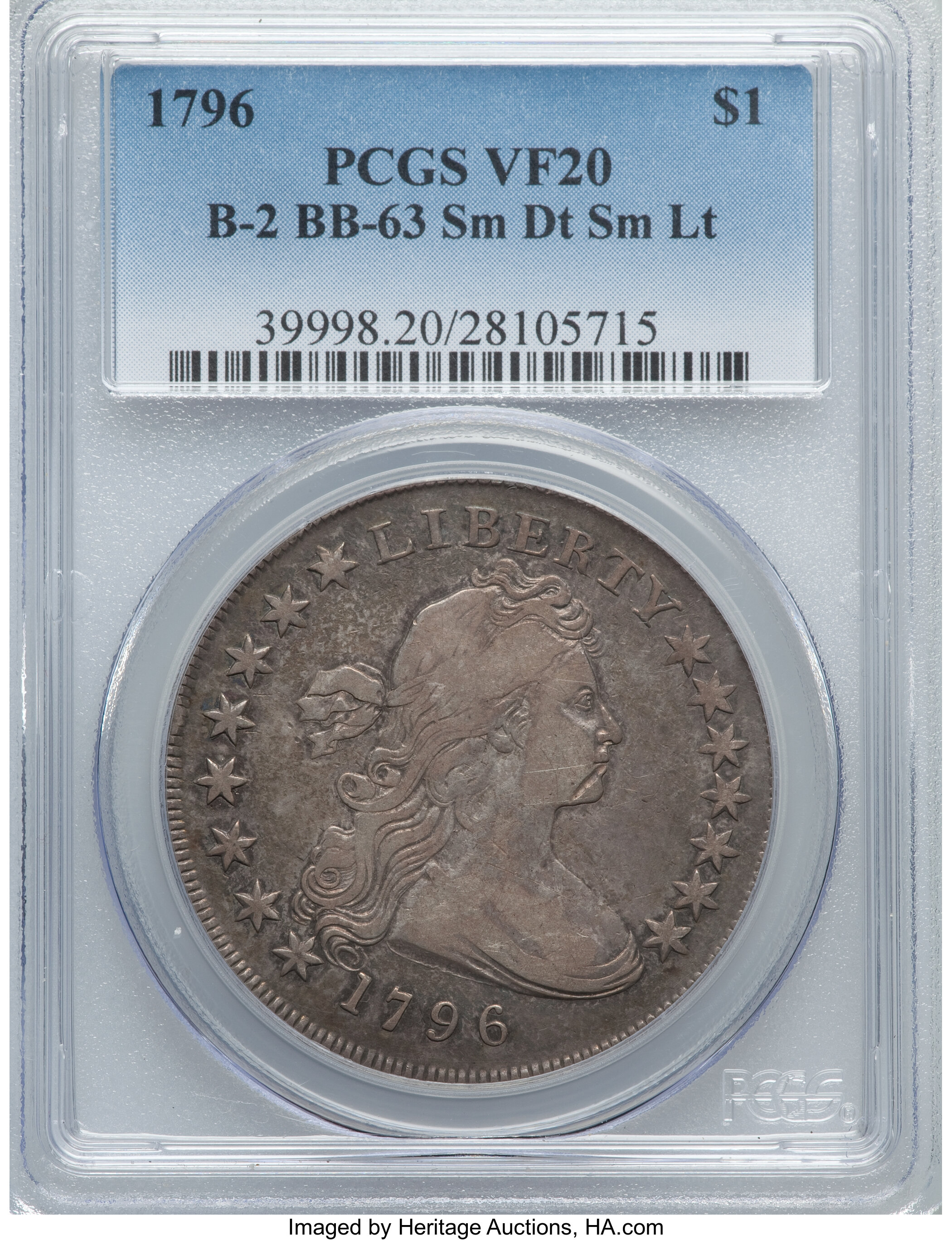 1796 $1  Small Date, Small Letters, B-2, BB-63 F15 thumbnail 5