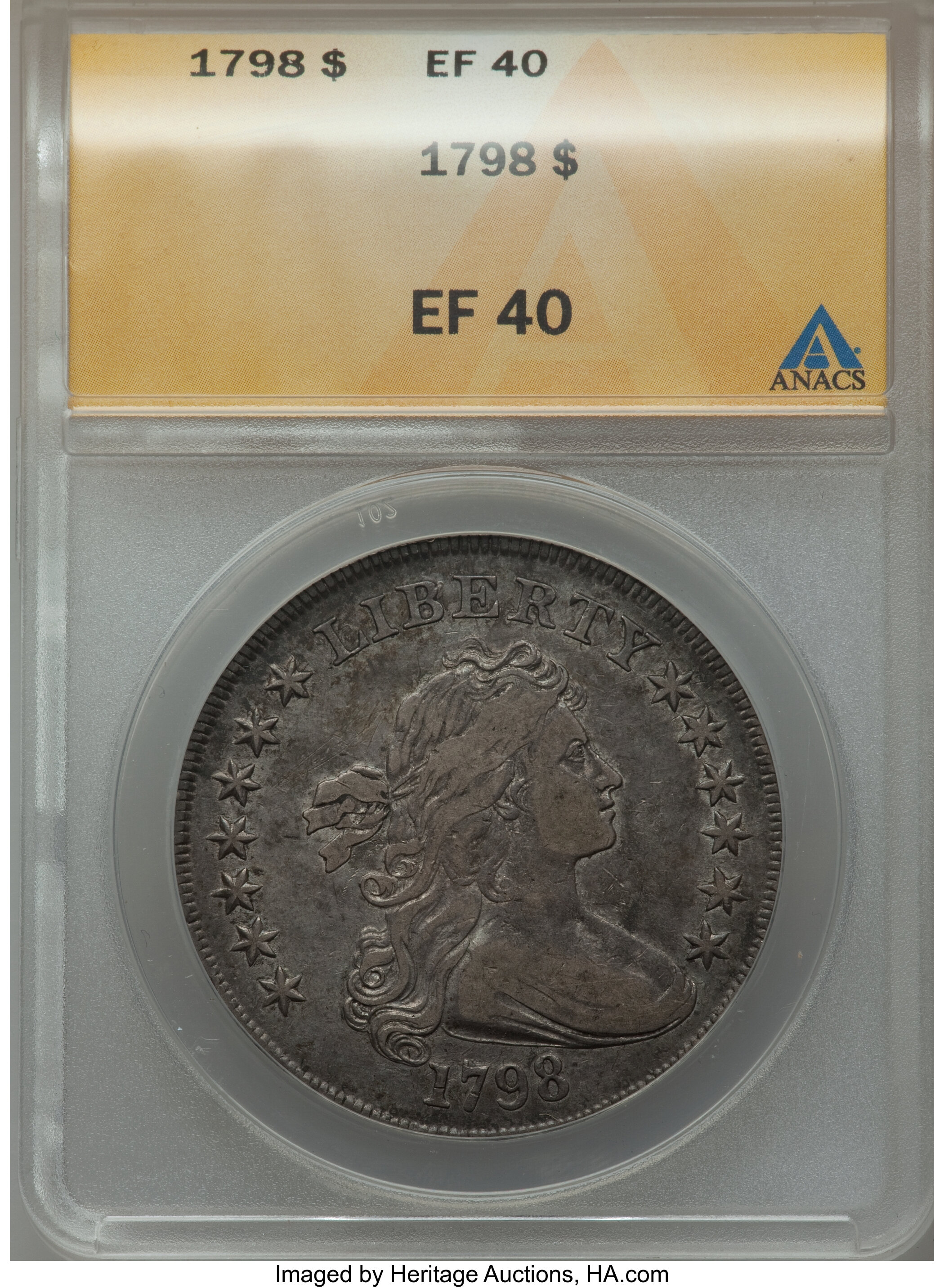 1798 $1  Large Eagle, Pointed 9, Close Date, B-25, BB-123 MS thumbnail 17