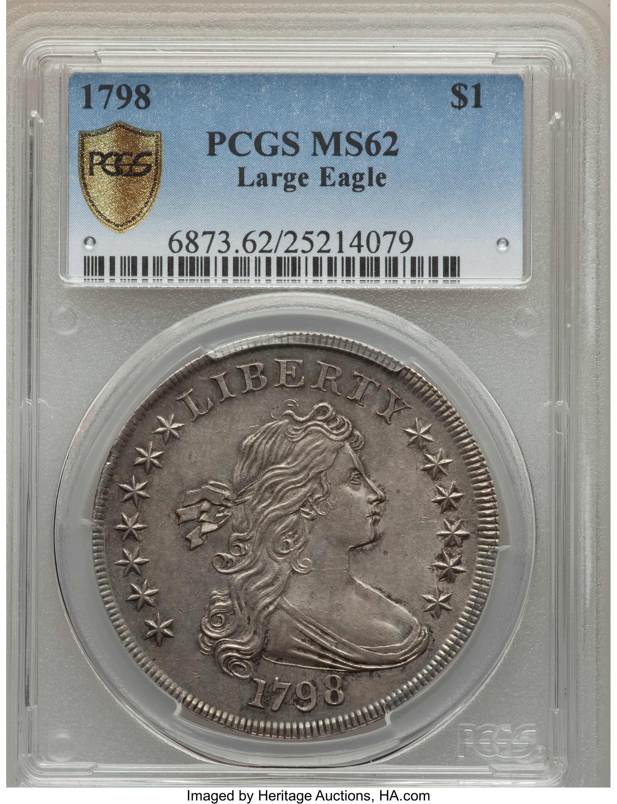1798 $1  Large Eagle, Pointed 9, Close Date, B-27, BB-113 MS60 thumbnail 17