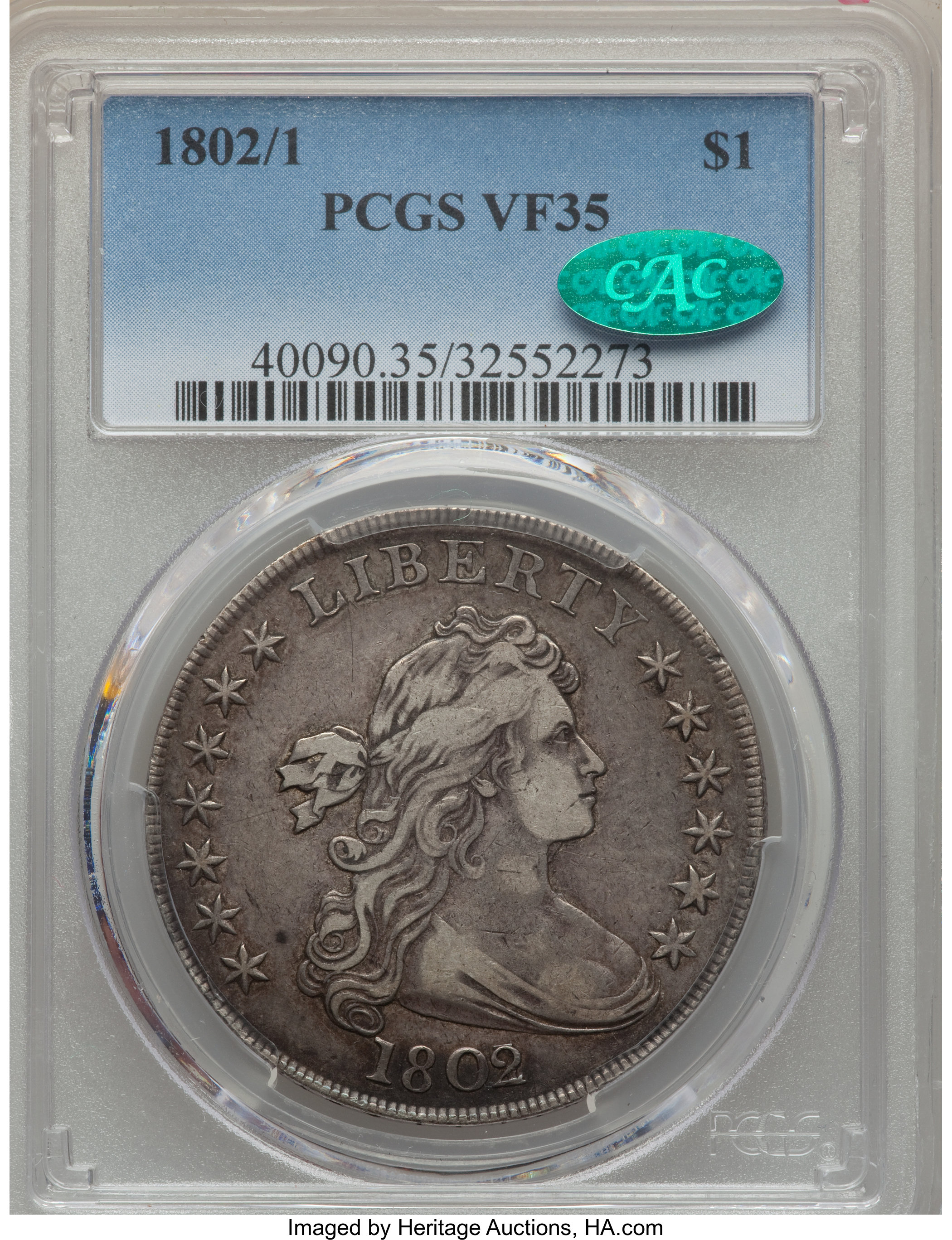 1802/1 $1  Narrow Date, B-1, BB-231 XF40 thumbnail 9