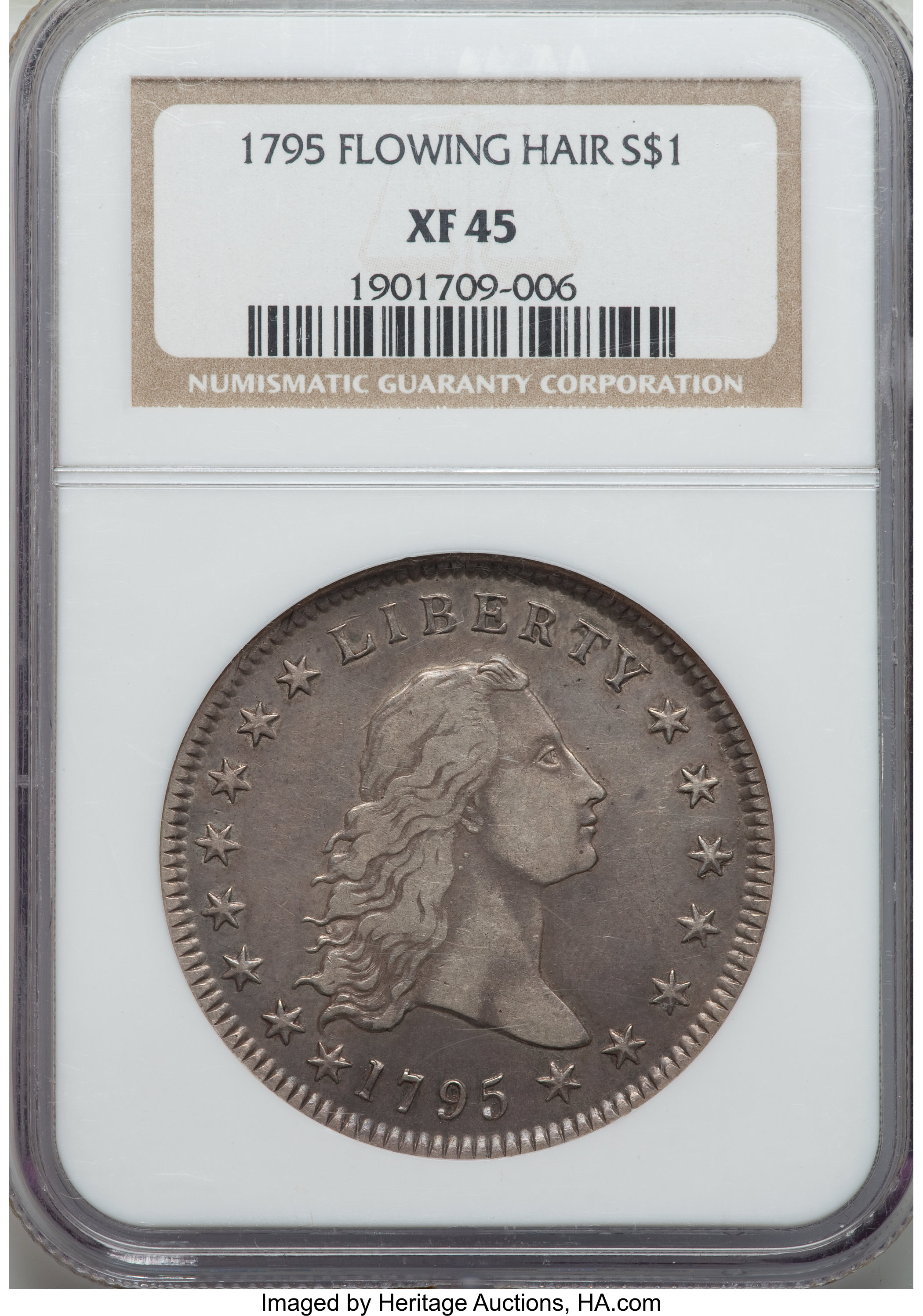 1795 $1  Flowing Hair, 2 Leaves, B-4, BB-14 MS64 thumbnail 24
