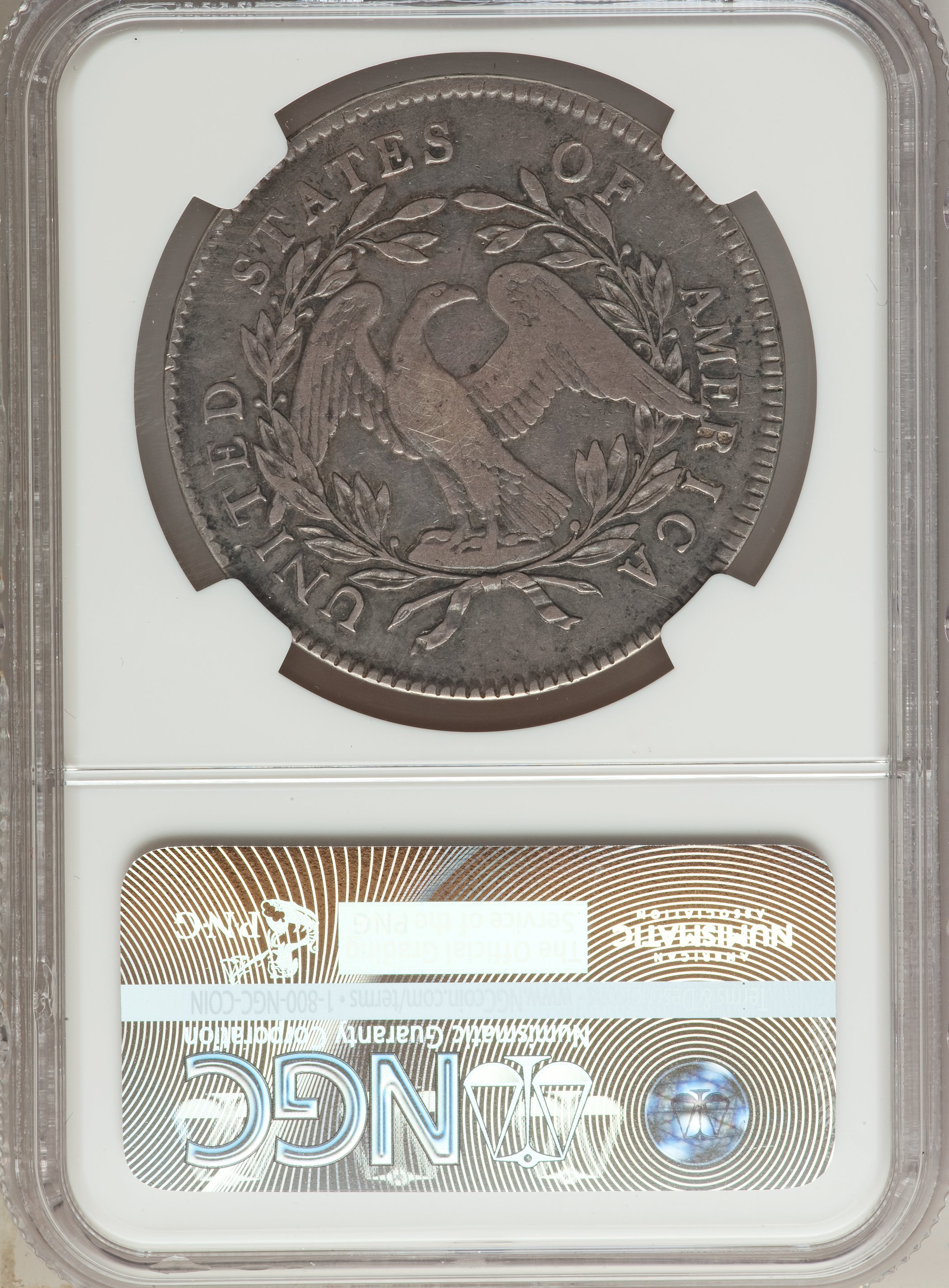 1795 $1  Flowing Hair, Silver Plug VF35 CAC thumbnail 2