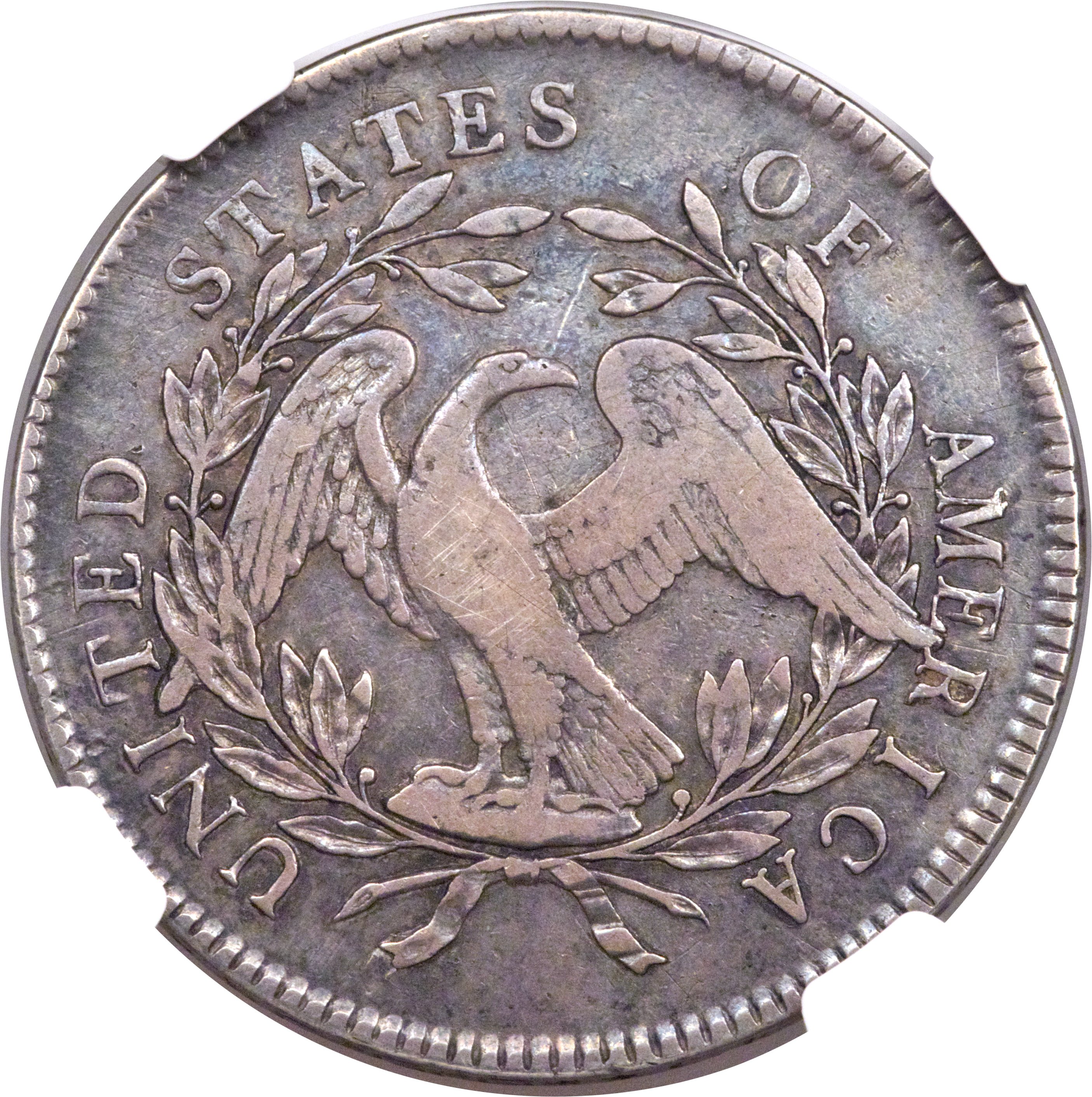 1795 $1  Flowing Hair, Silver Plug VF35 CAC thumbnail 3