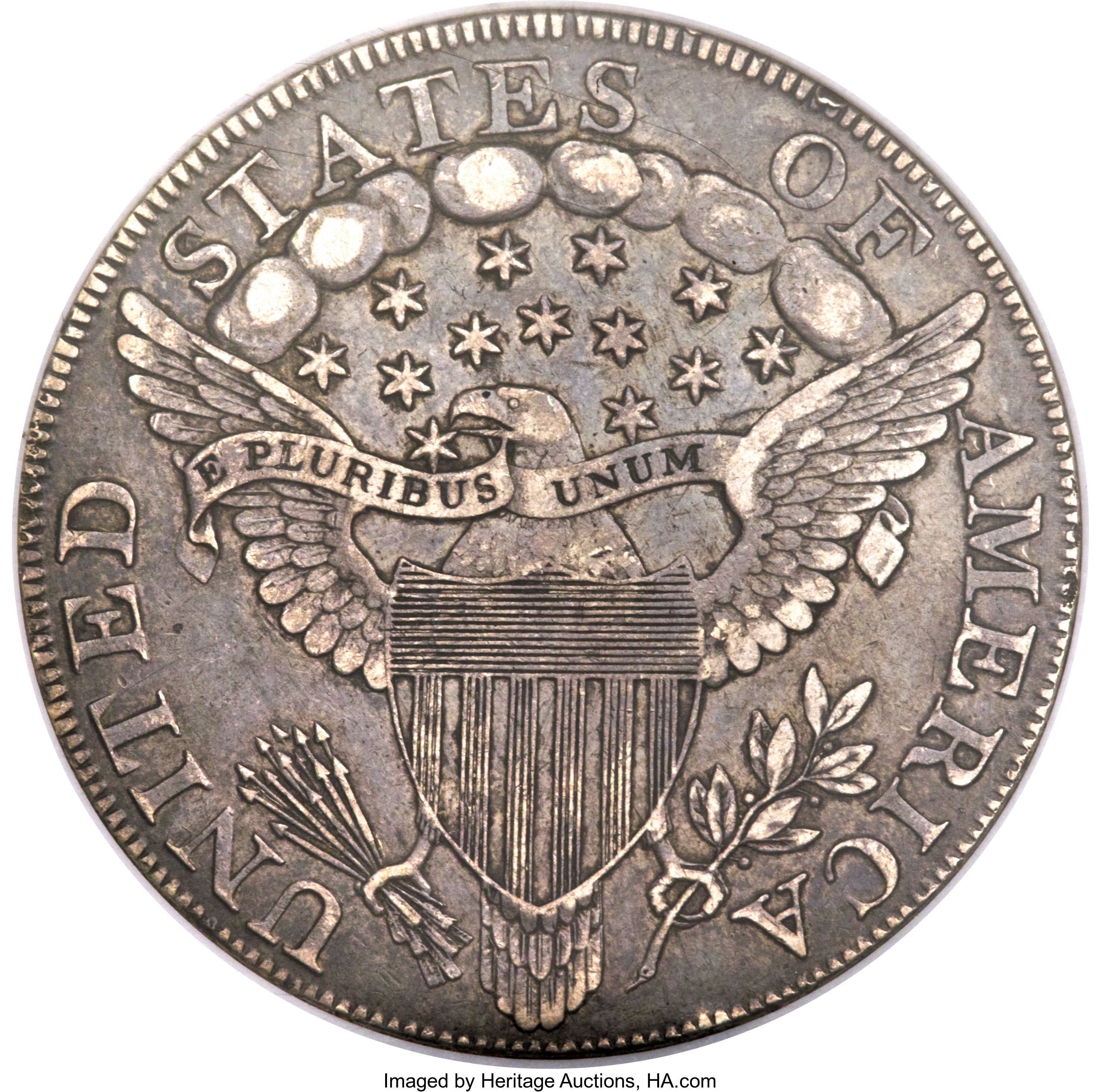 1798 $1  Large Eagle, Pointed 9, 4 Berries, B-8, BB-125 AU53 thumbnail 5