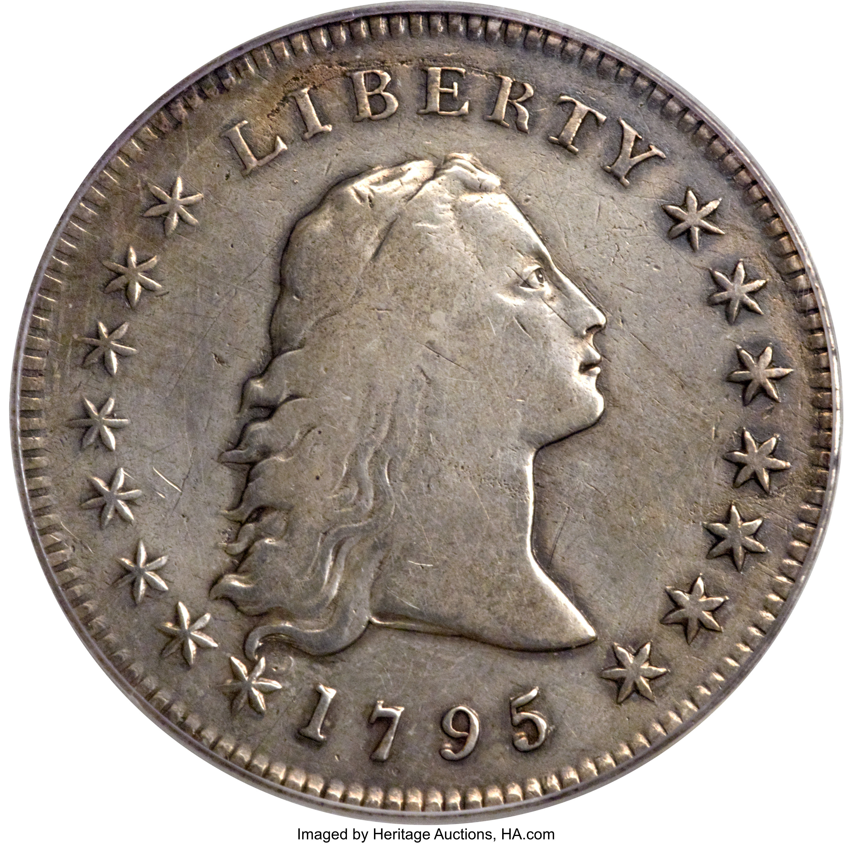 1795 $1  Flowing Hair, 2 Leaves, B-2, BB-20 P1 thumbnail 16