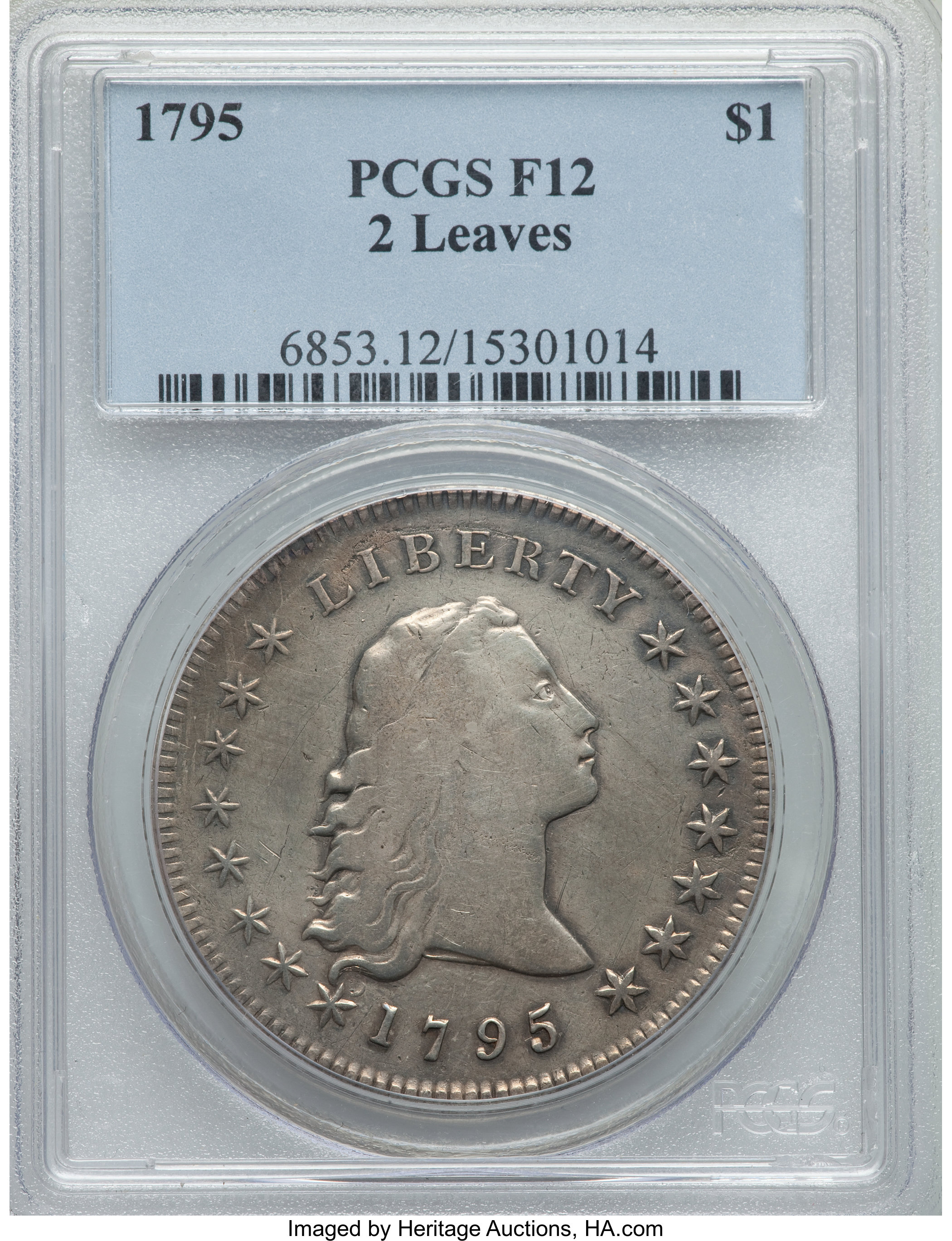 1795 $1  Flowing Hair, 2 Leaves, B-2, BB-20 P1 thumbnail 19