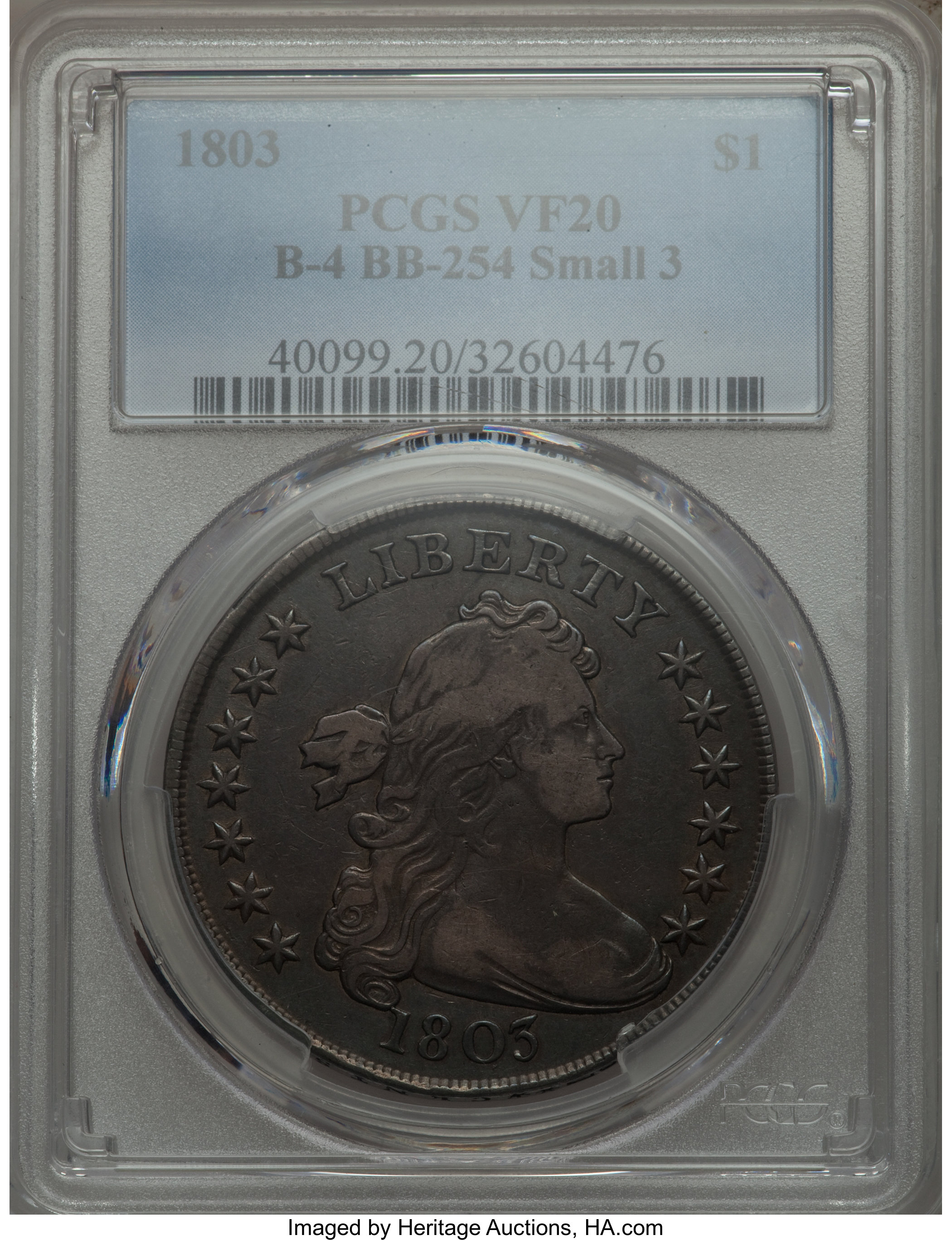 1803 $1  Small 3, B-4, BB-254 F12 thumbnail 10