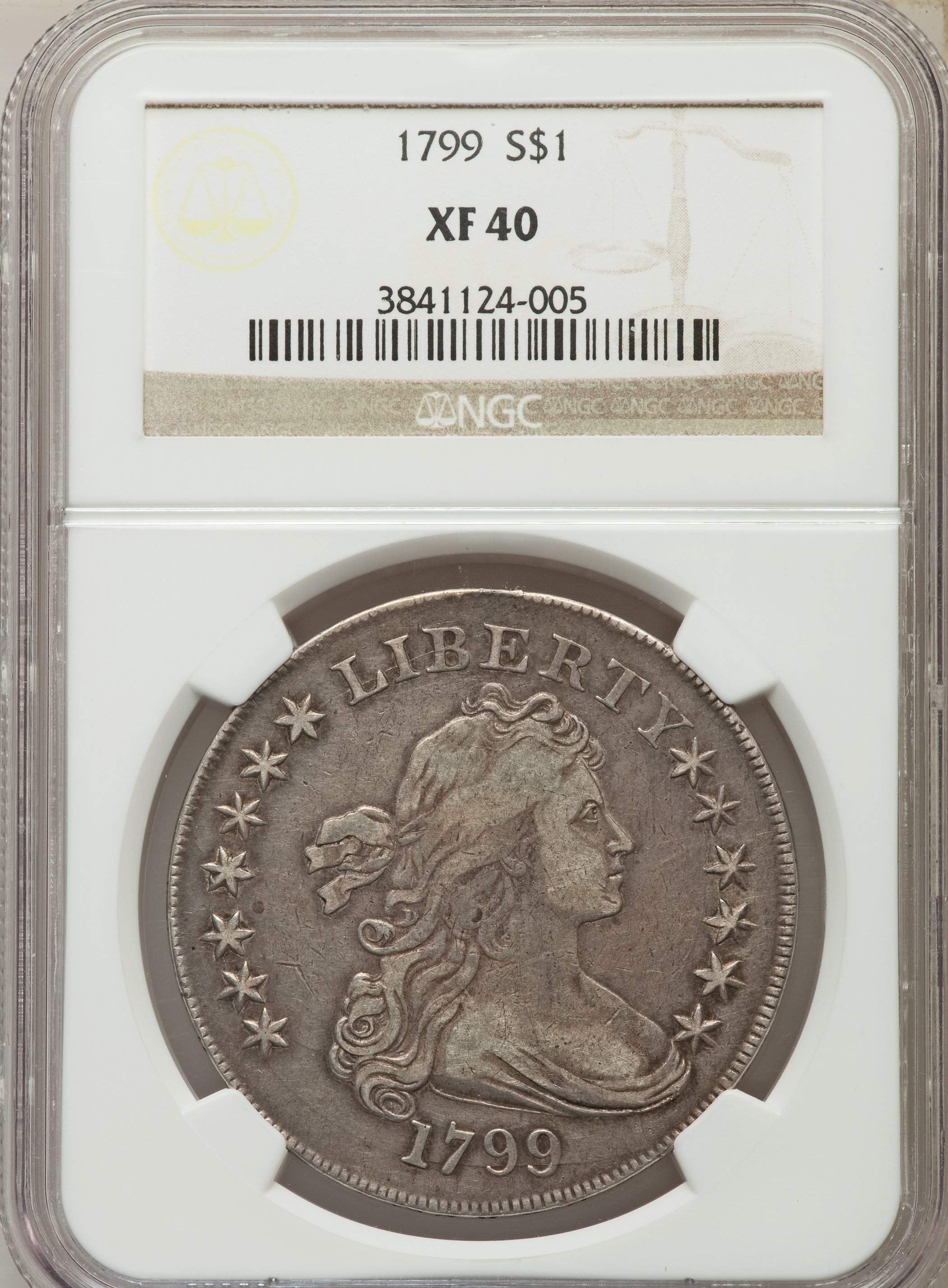 1799 $1  Irregular Date, 15 Stars MS60 CAC thumbnail 24