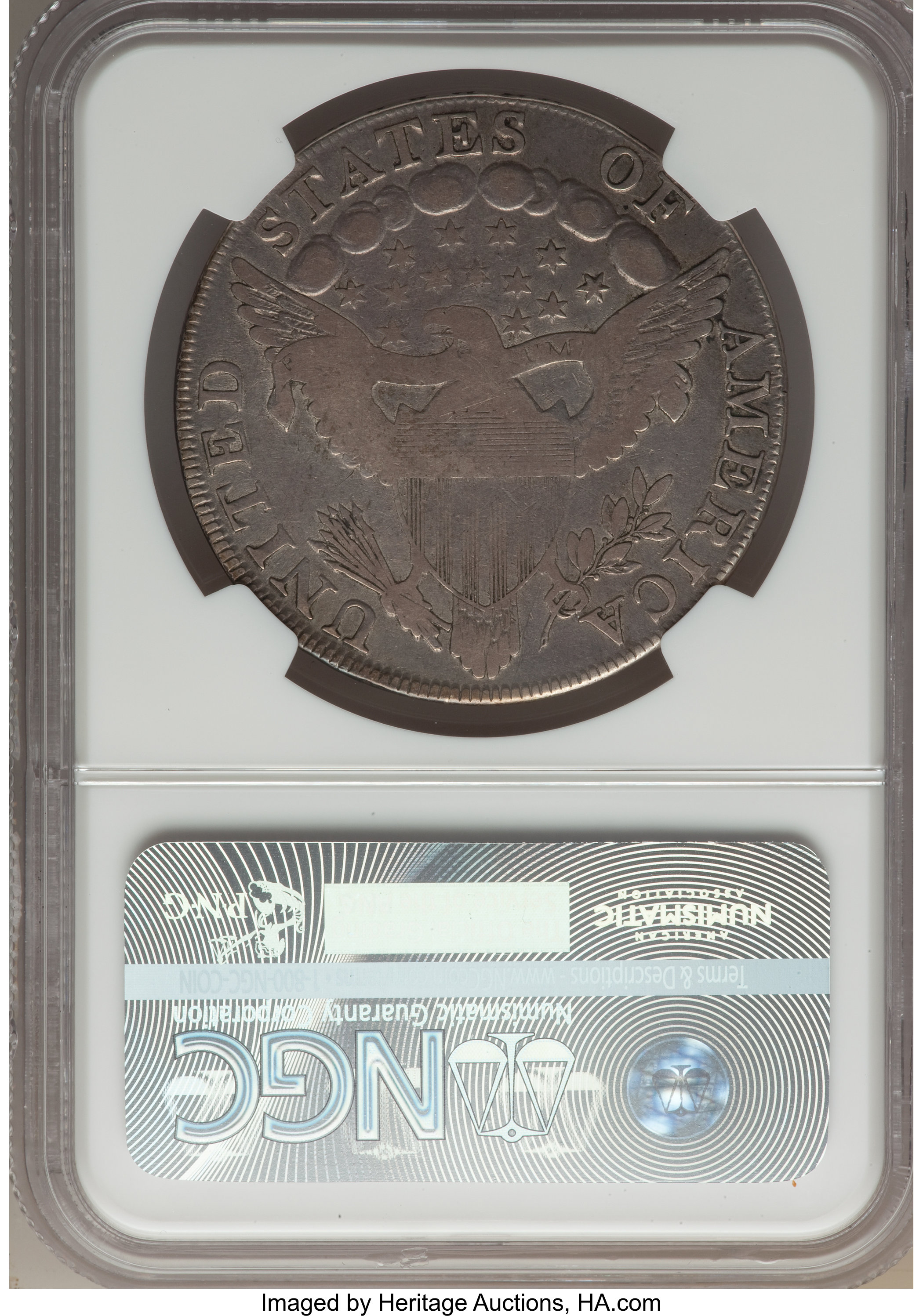 1798 $1  Large Eagle, Knob 9, 4 Vertical Lines, B-7, BB-95 AU50 thumbnail 15