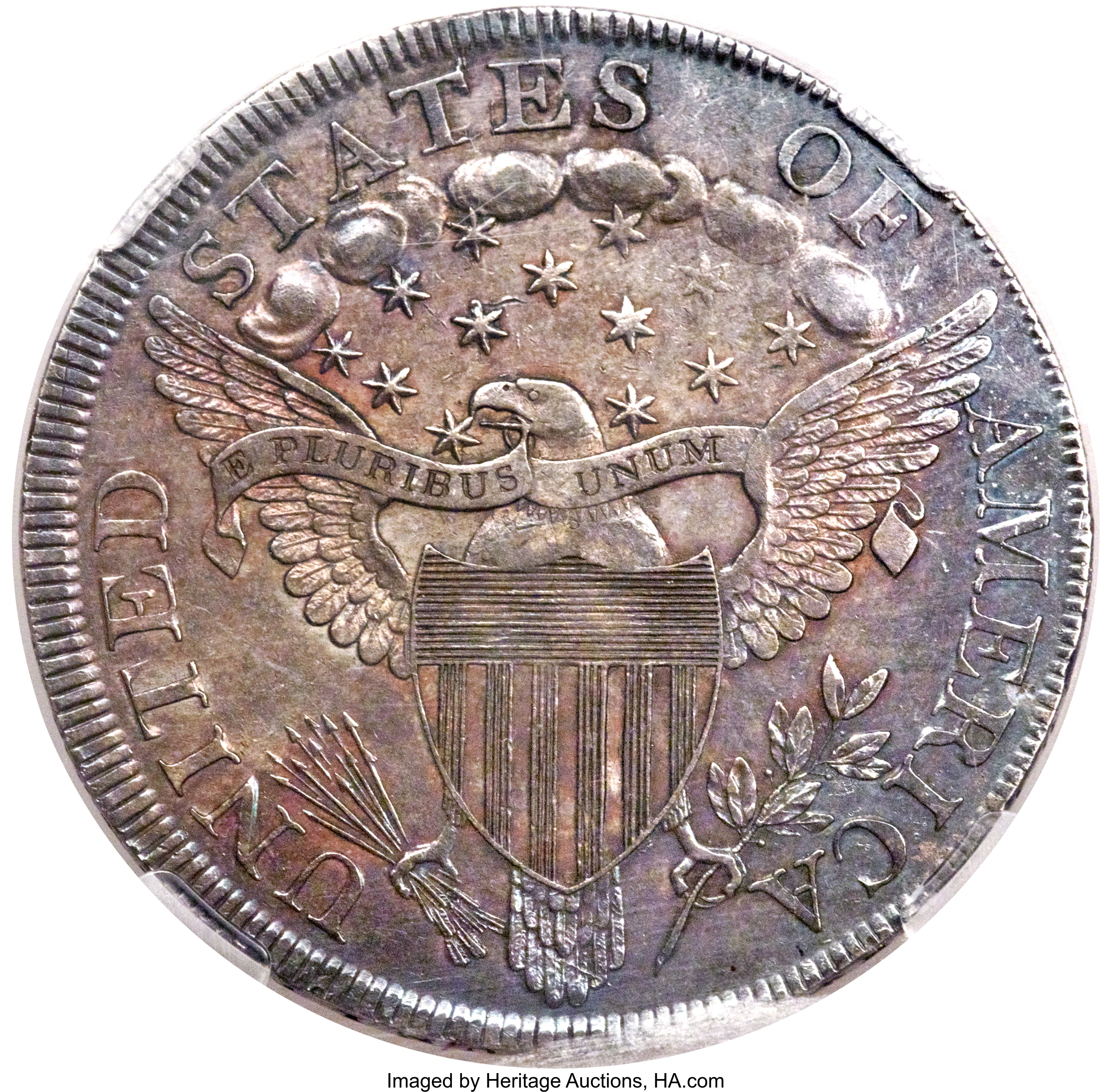 1798 $1  Large Eagle, Pointed 9, Close Date, B-26, BB-114 AU50 thumbnail 8