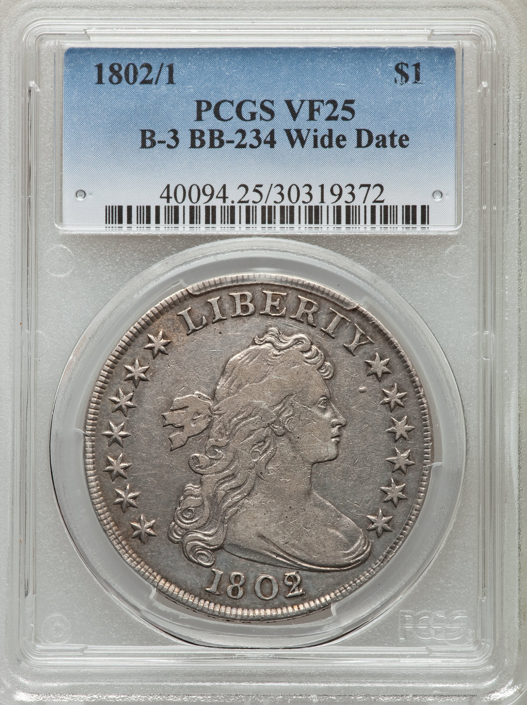 1802/1 $1  Wide Date, B-3, BB-234 AG3 thumbnail 14