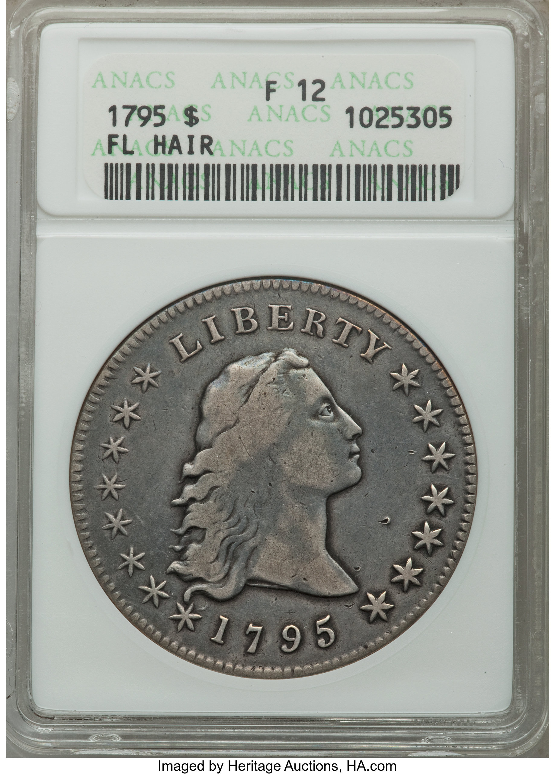 1795 $1  Flowing Hair, 2 Leaves, B-2, BB-20 P1 thumbnail 15