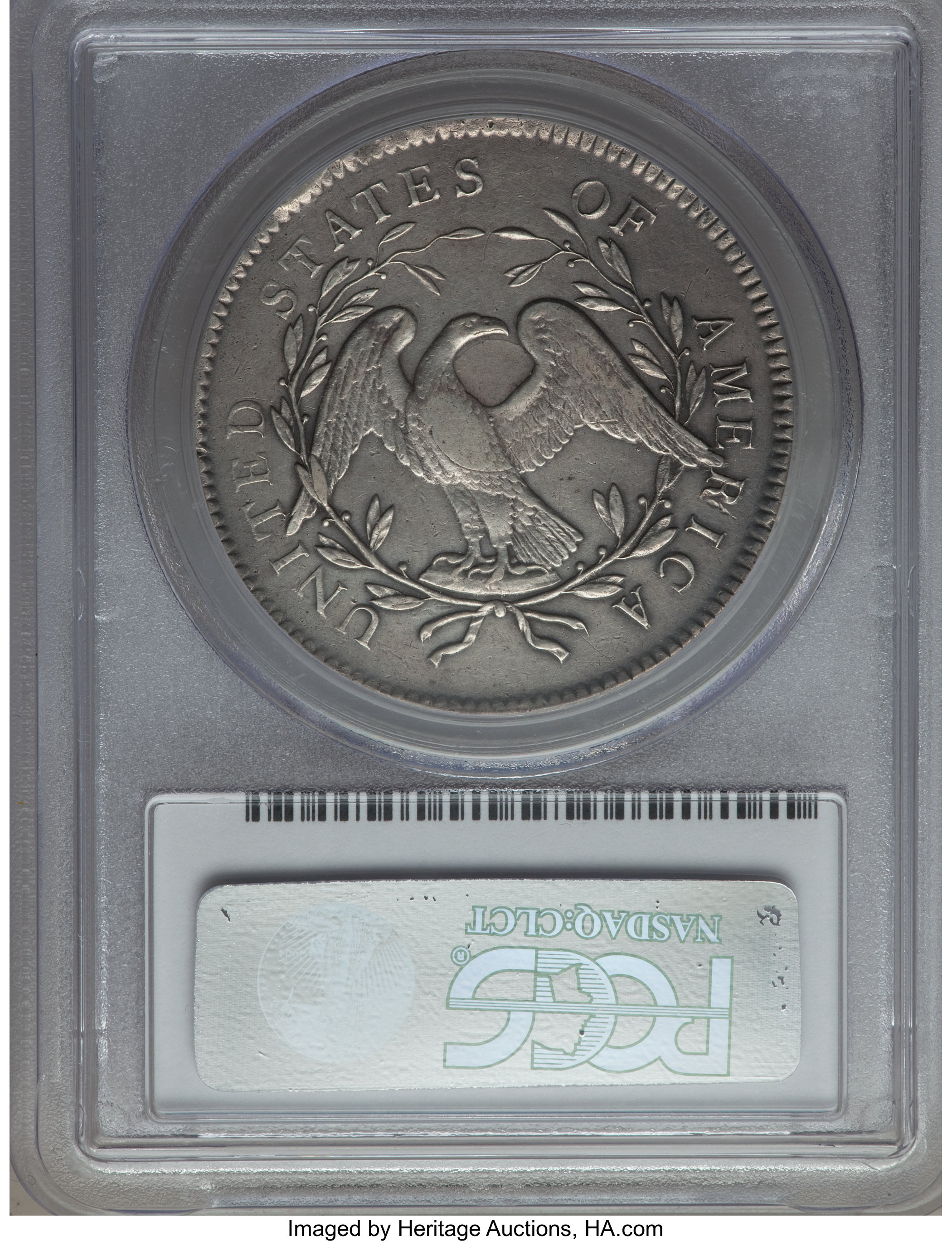 1795 $1  Flowing Hair, Silver Plug, 2 Leaves, B-1, BB-21 P1 thumbnail 21