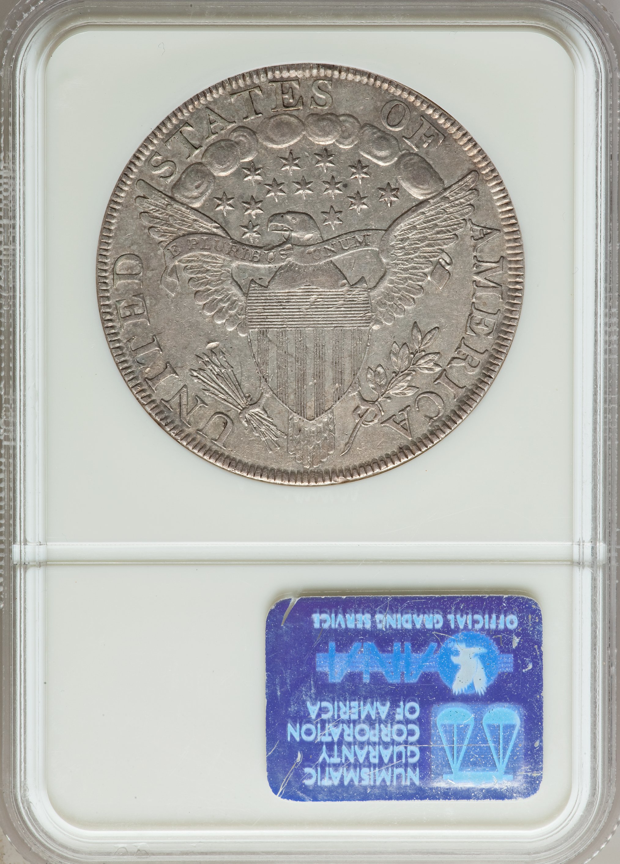 1798 $1  Large Eagle, Pointed 9, Wide Date, B-22, BB-104 AU50 CAC thumbnail 10