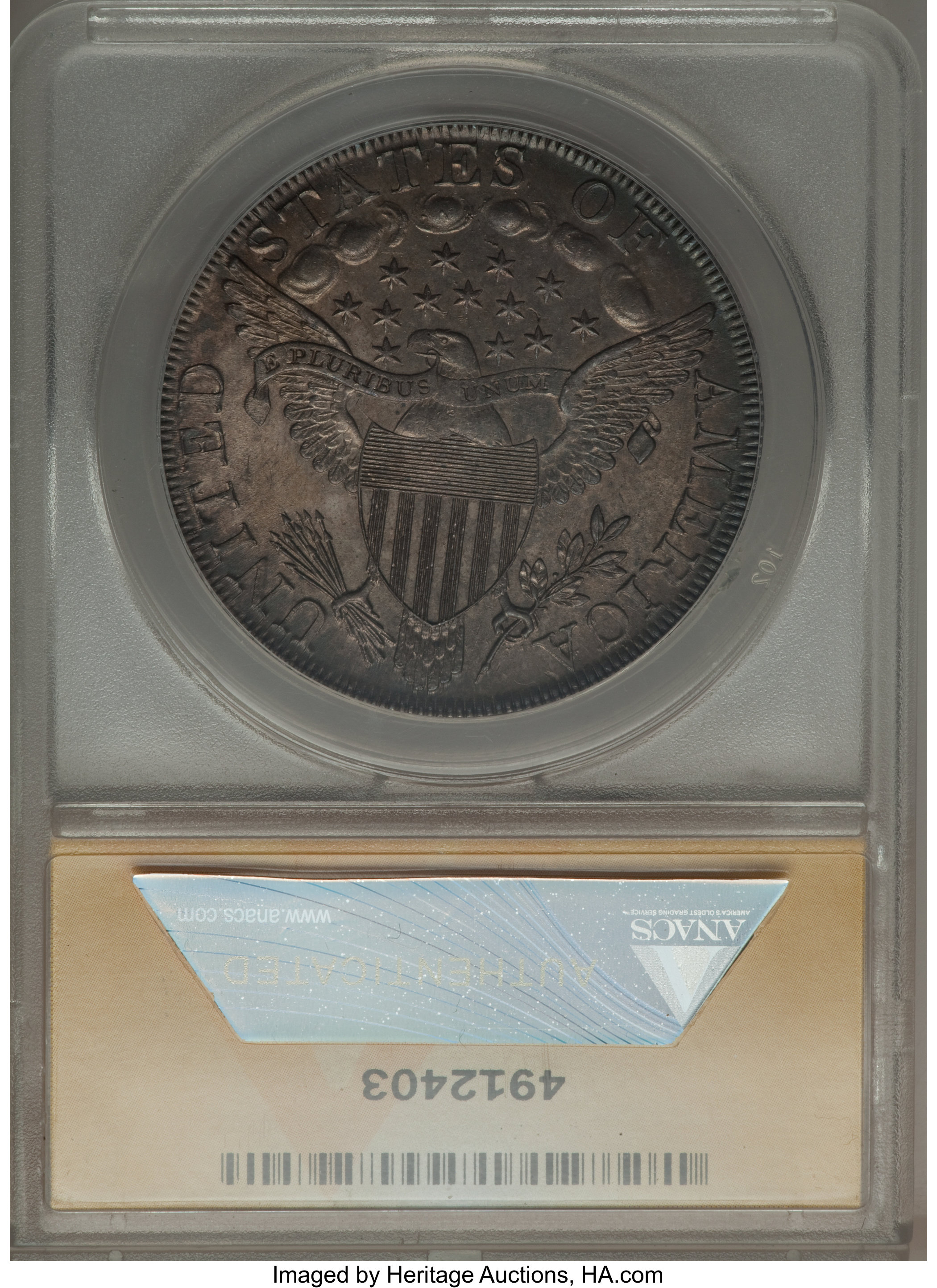 1798 $1  Large Eagle, Pointed 9, Wide Date, B-23, BB-105 AU58 thumbnail 10