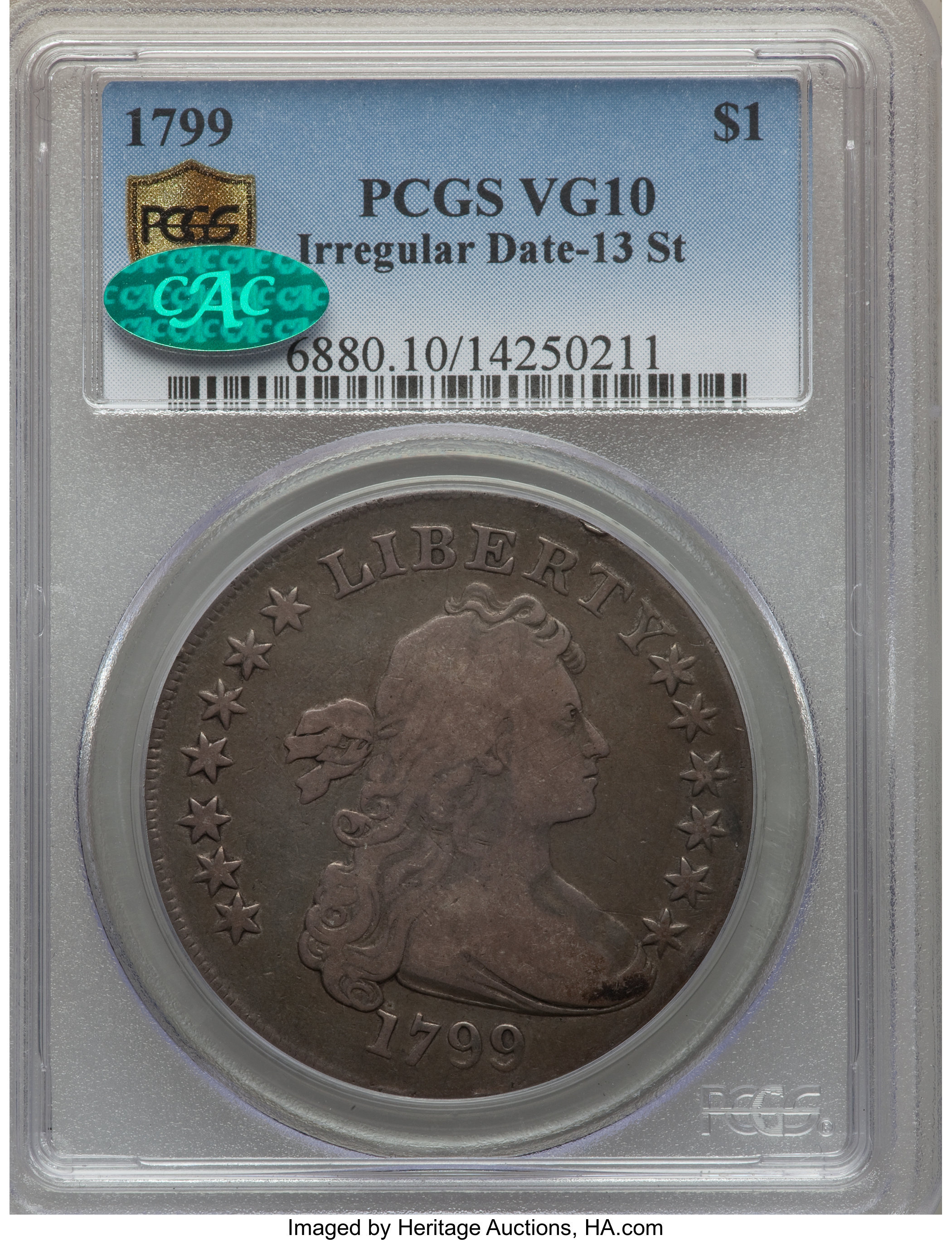 1799 $1  Irregular Date, 13 Stars, B-15, BB-152 AG3 thumbnail 11