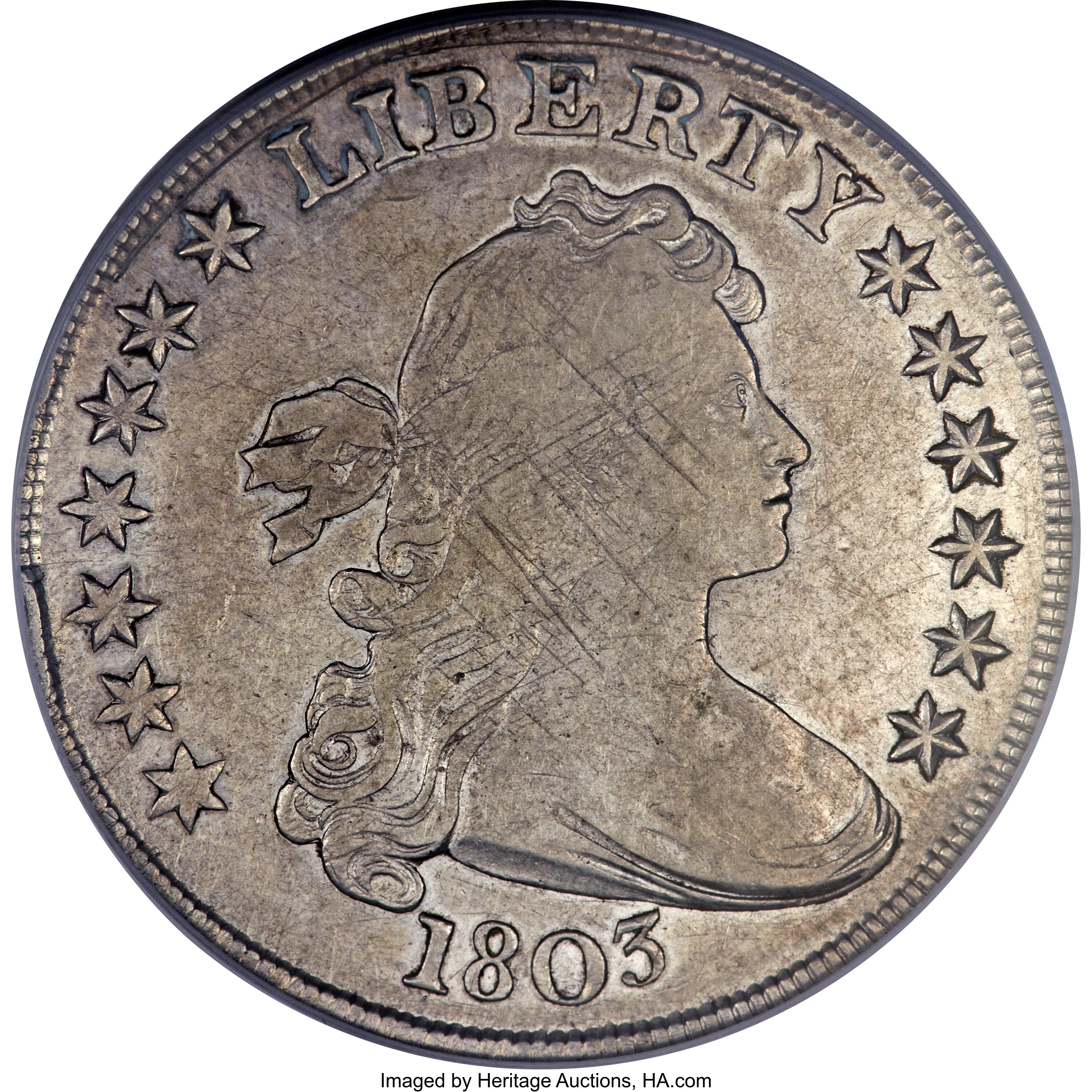 1803 $1 Small 3, B-5, BB-252, R.3, VF35 PCGS Secure. ...